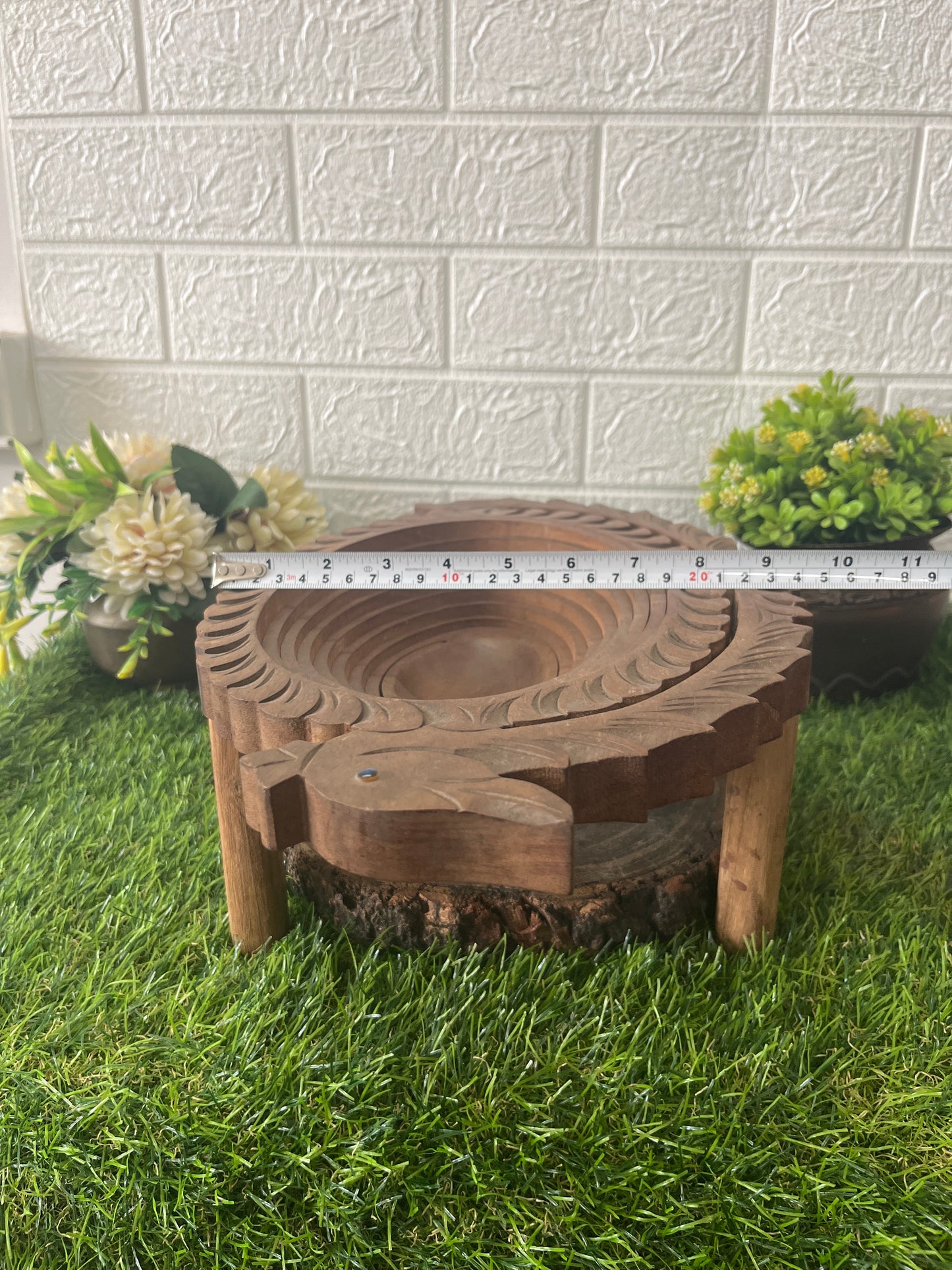 Antique Wooden Fruit Bowl