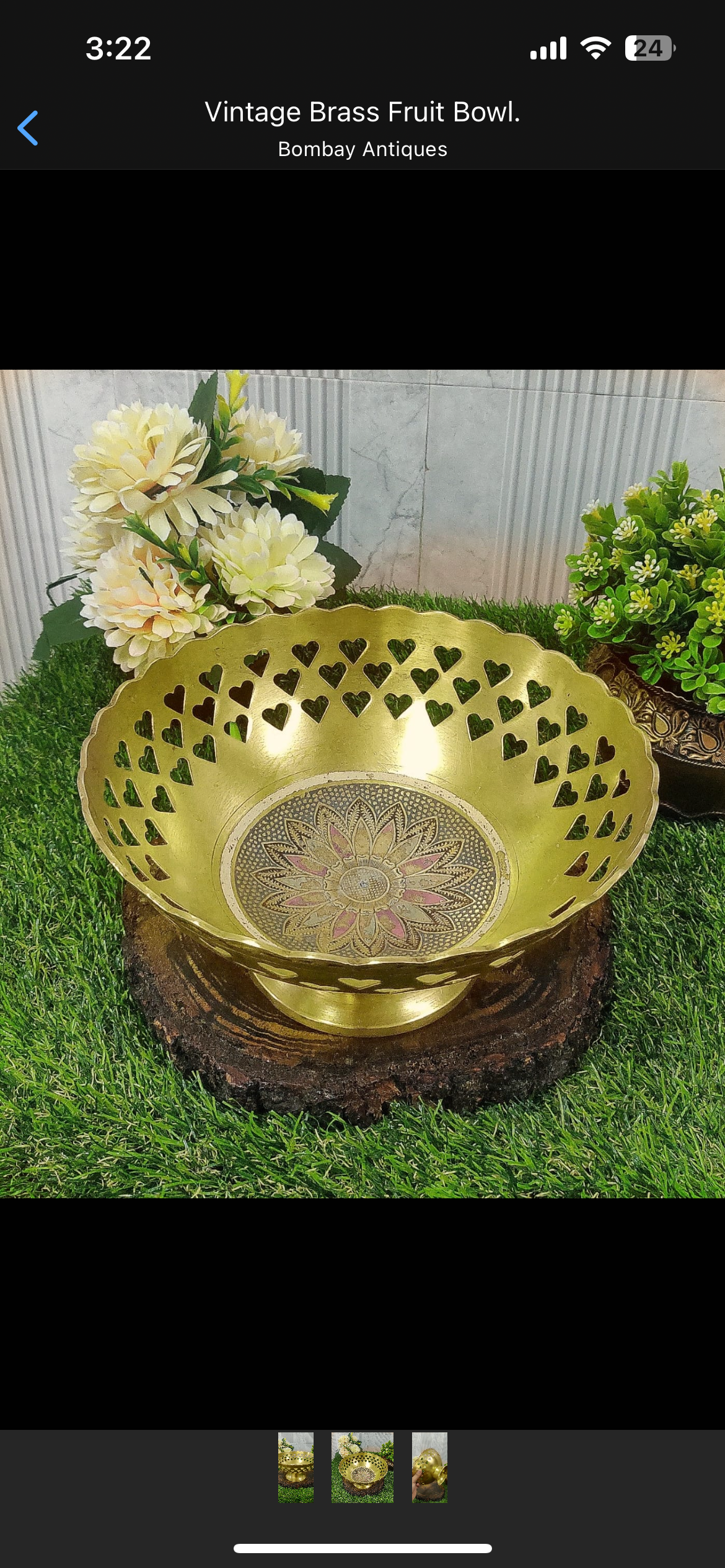 Vintage Brass Fruit Bowl.