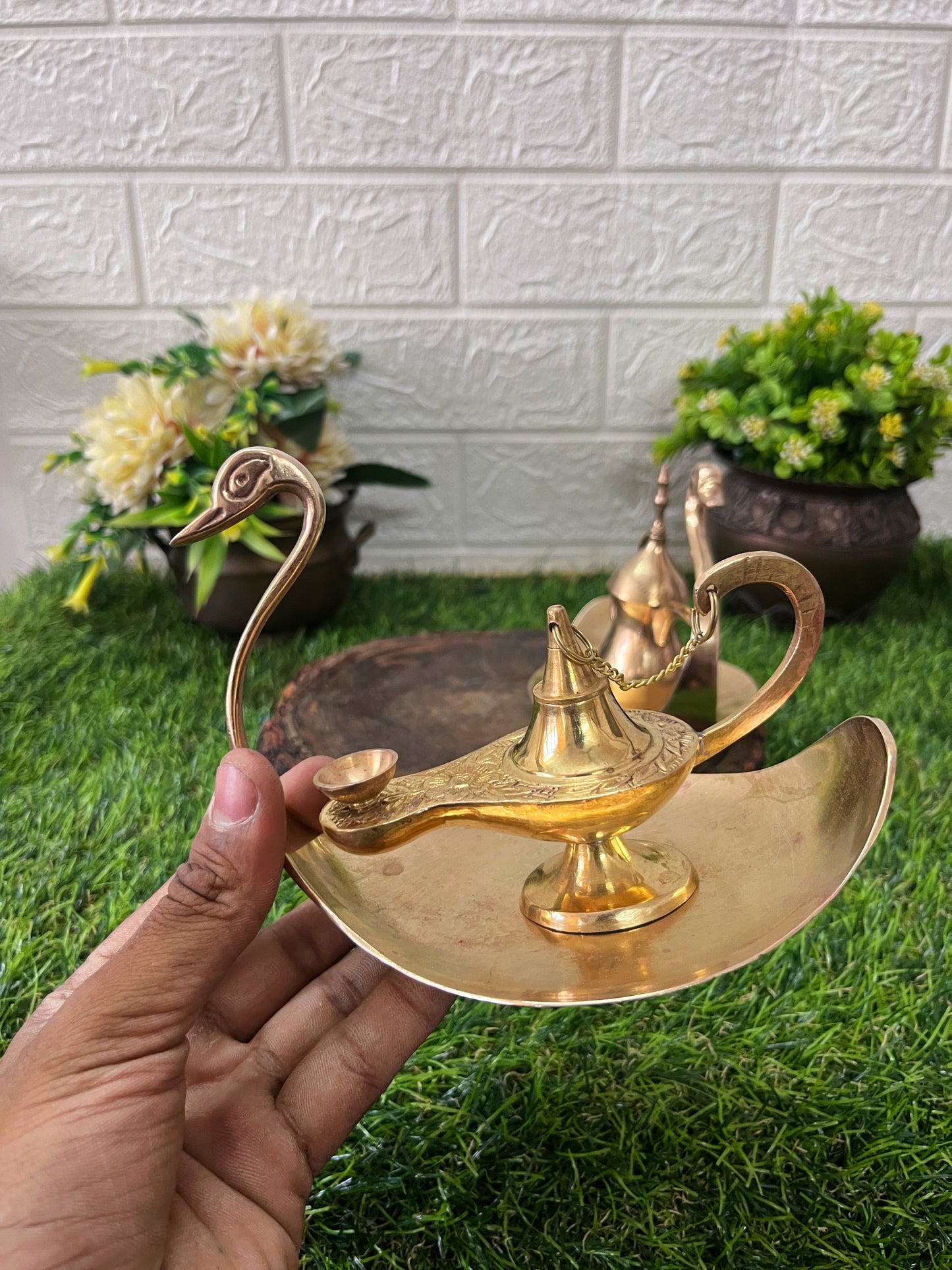 Brass Swan Decor In Pair - Antique Decor Item