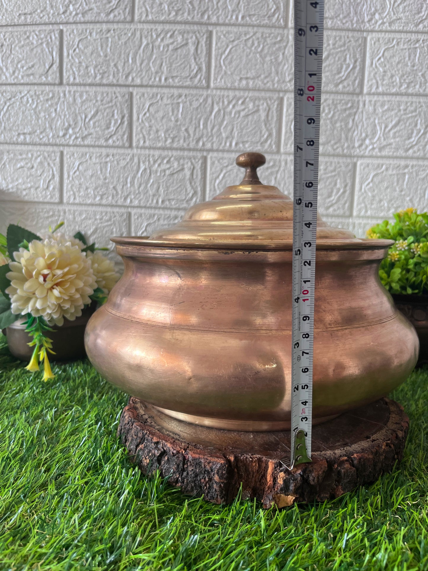 Brass Cooking Deg With Lid by Bombay Antiques - Antique Patila