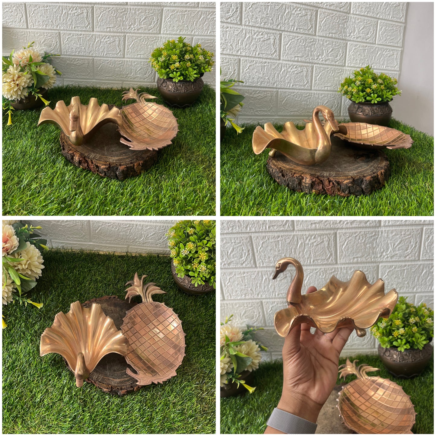 Brass Decorative Bowls In Pair by Bombay Antiques - Antique Decorative Bowls