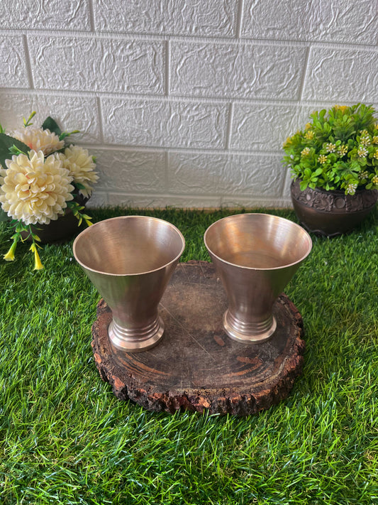 Brass Cups by Bombay Antiques - Antique Glass in Pair