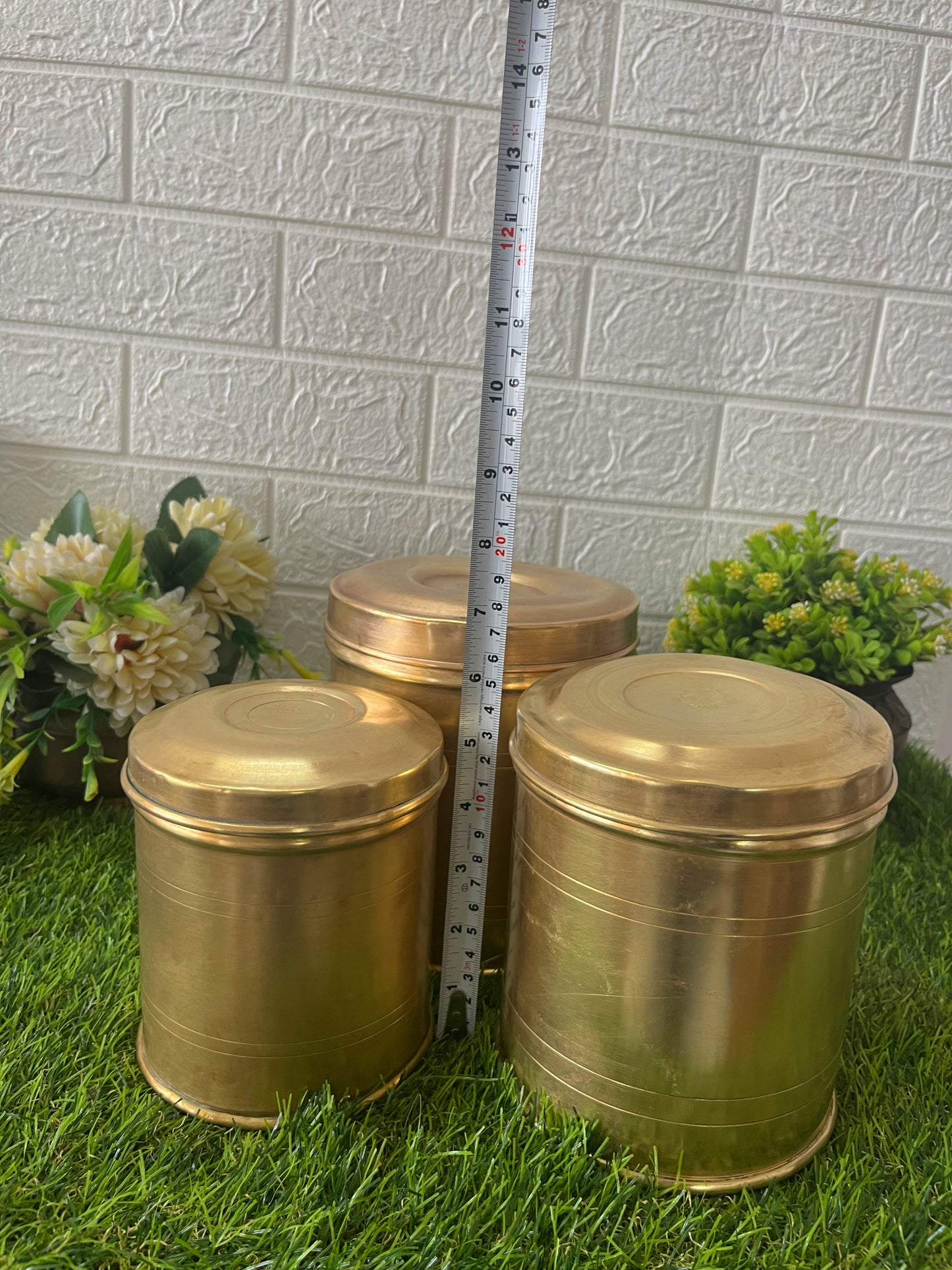 Antique Brass Storage Dabba Set