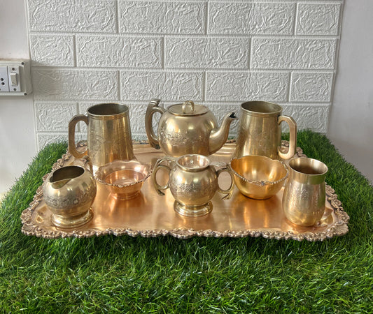 Antique Brass Tea Serving Set