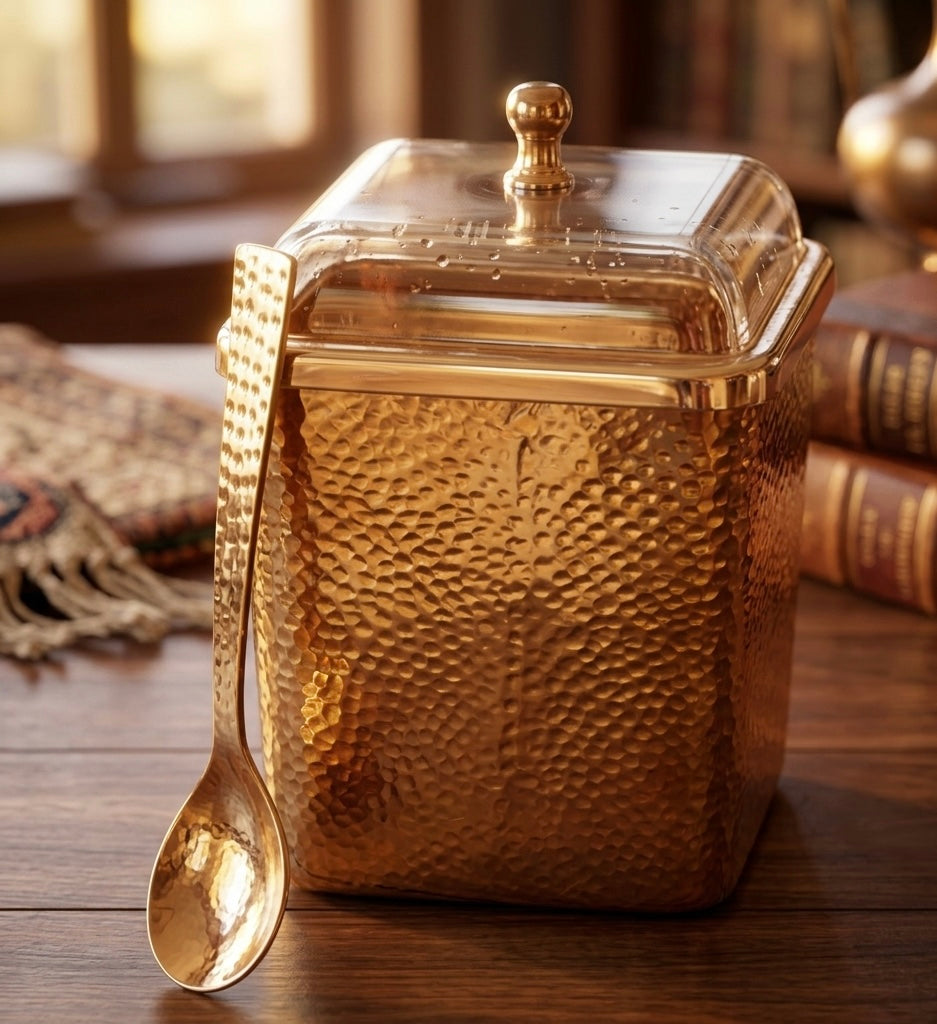 Antique Brass Storage Box