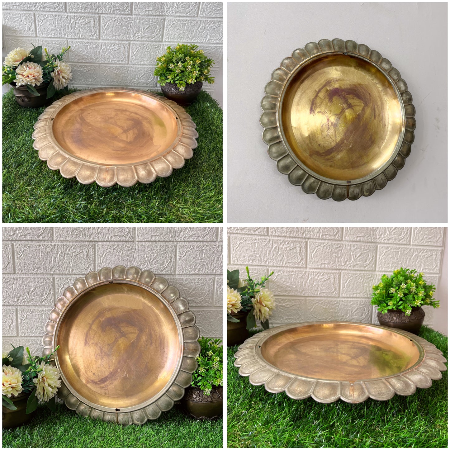 Brass Big Wall Hanging Plate - Antique Decor Items