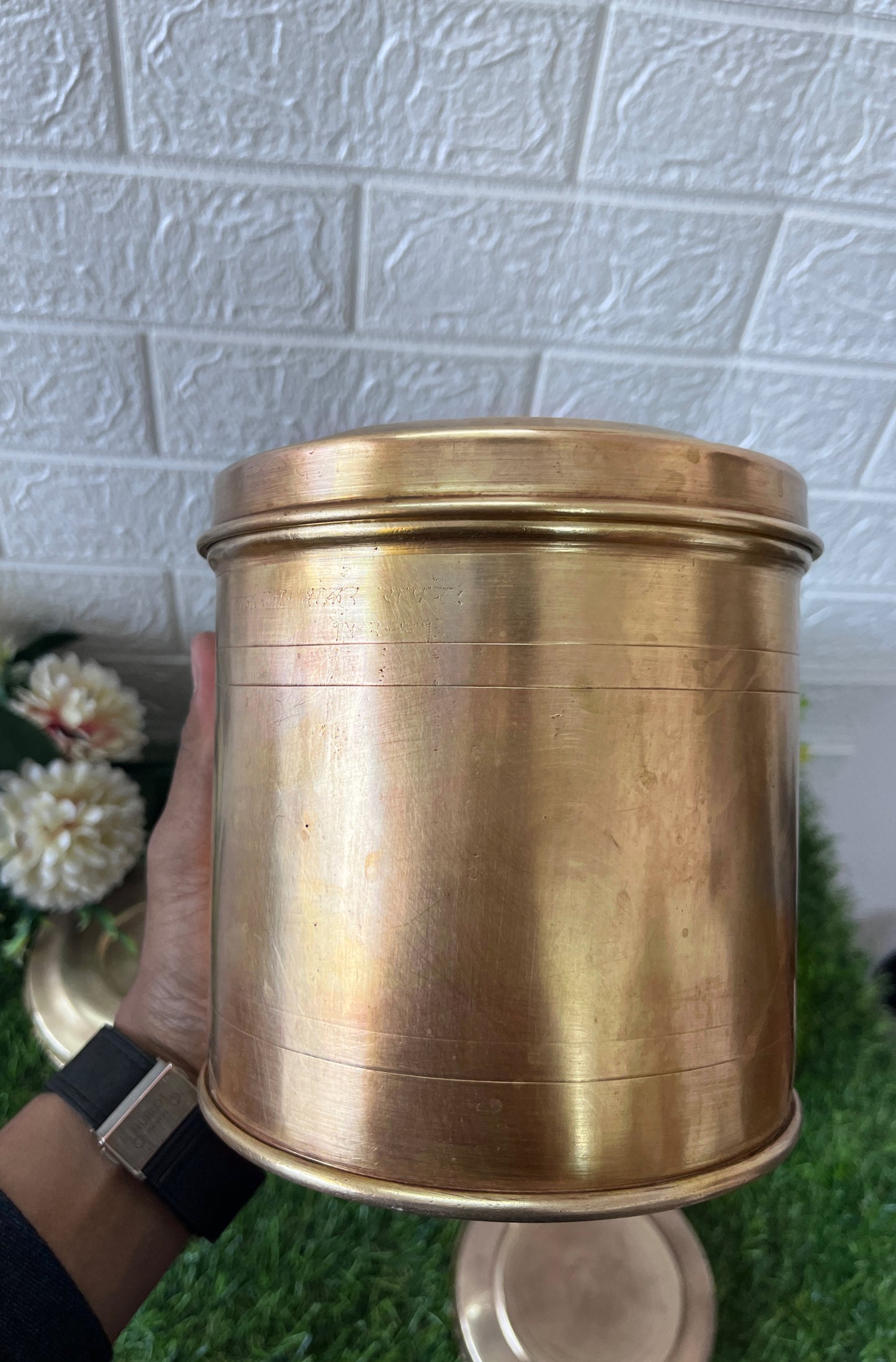 Brass Dabba In Set - Antique Storage Item