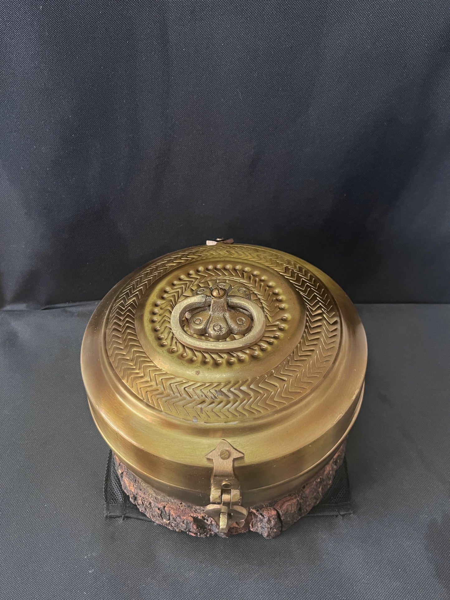 Brass Vintage Kadi Dabba With Lock - Bombay Antique Approved