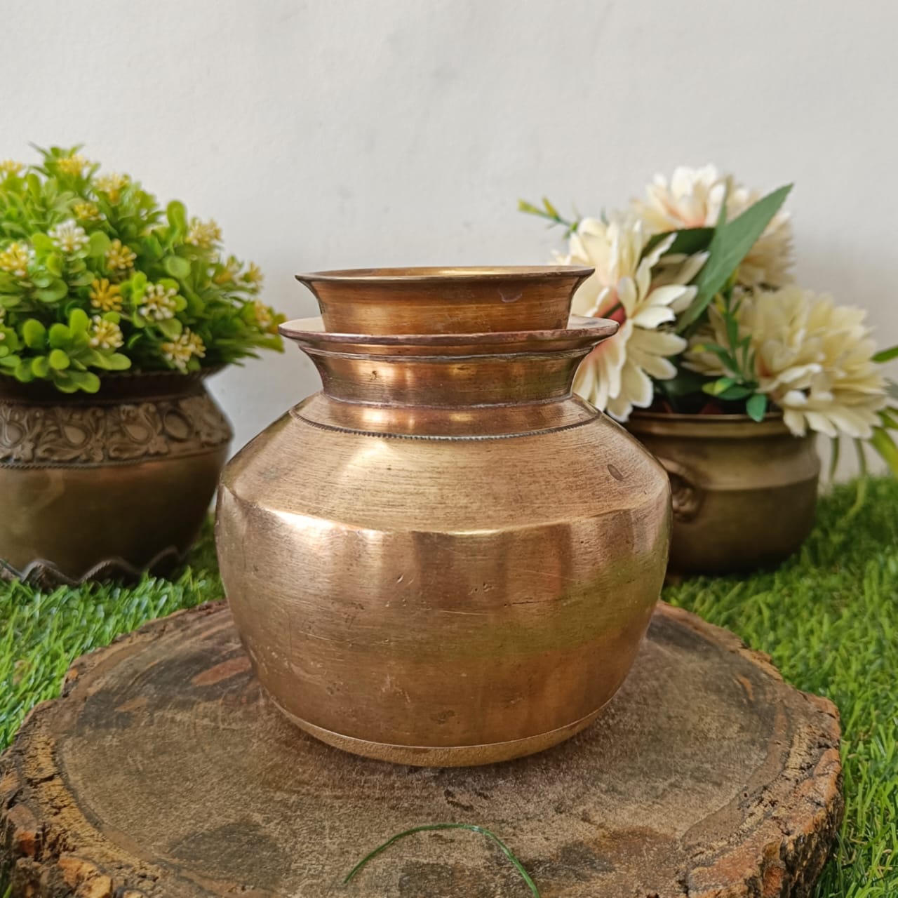 Brass Kalash And Pela - Antique Lota