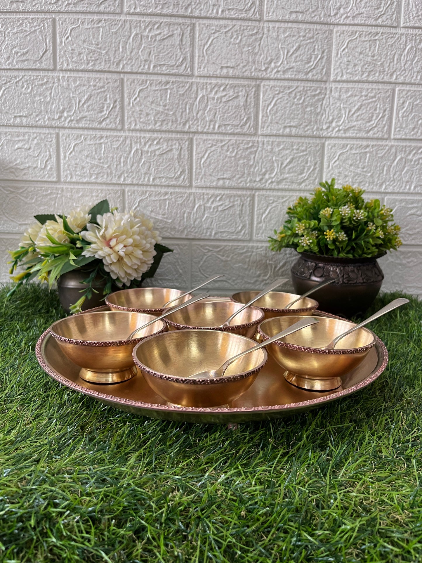 Brass Dessert Set - Antique Serving Item