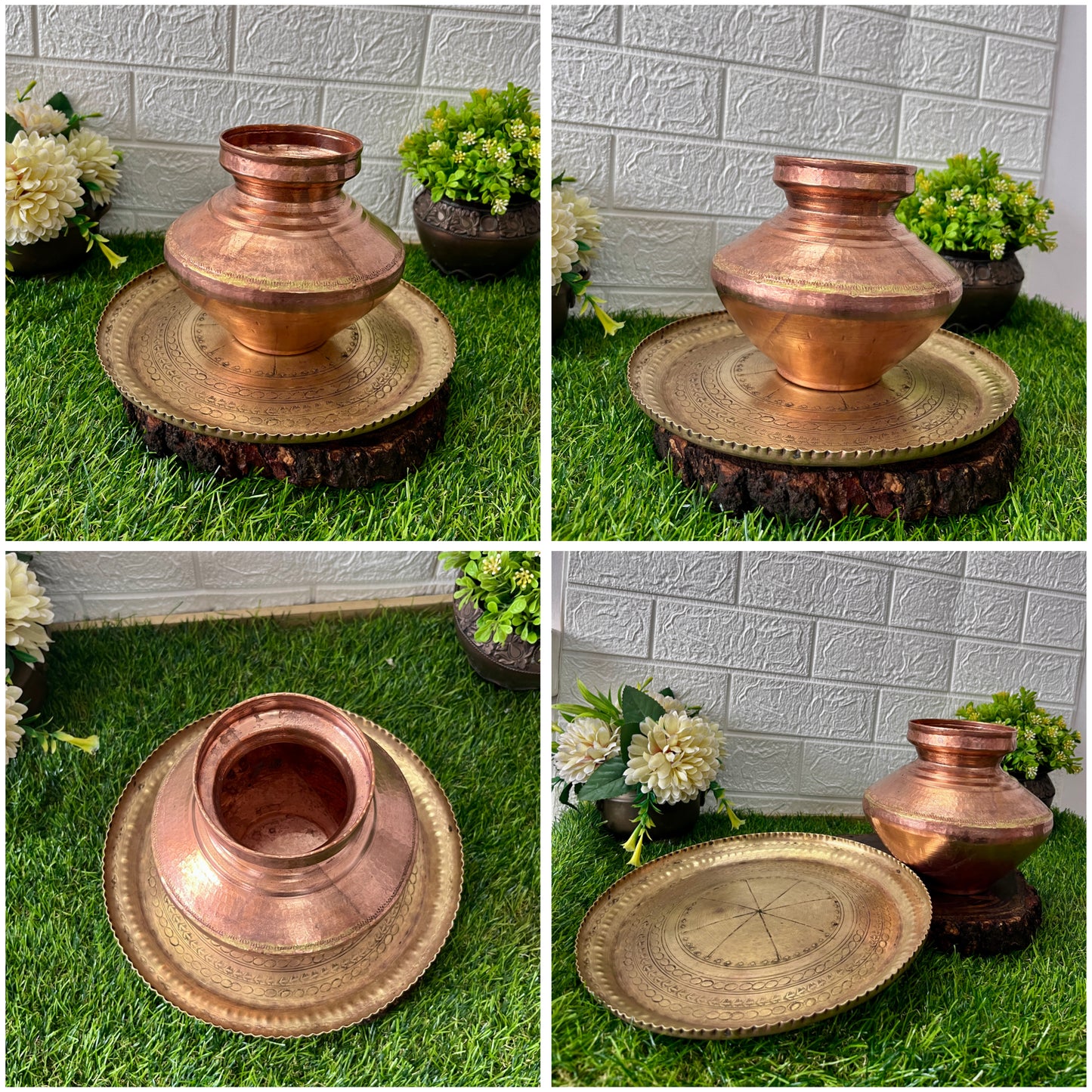 Antique Copper Kalash & Plate set