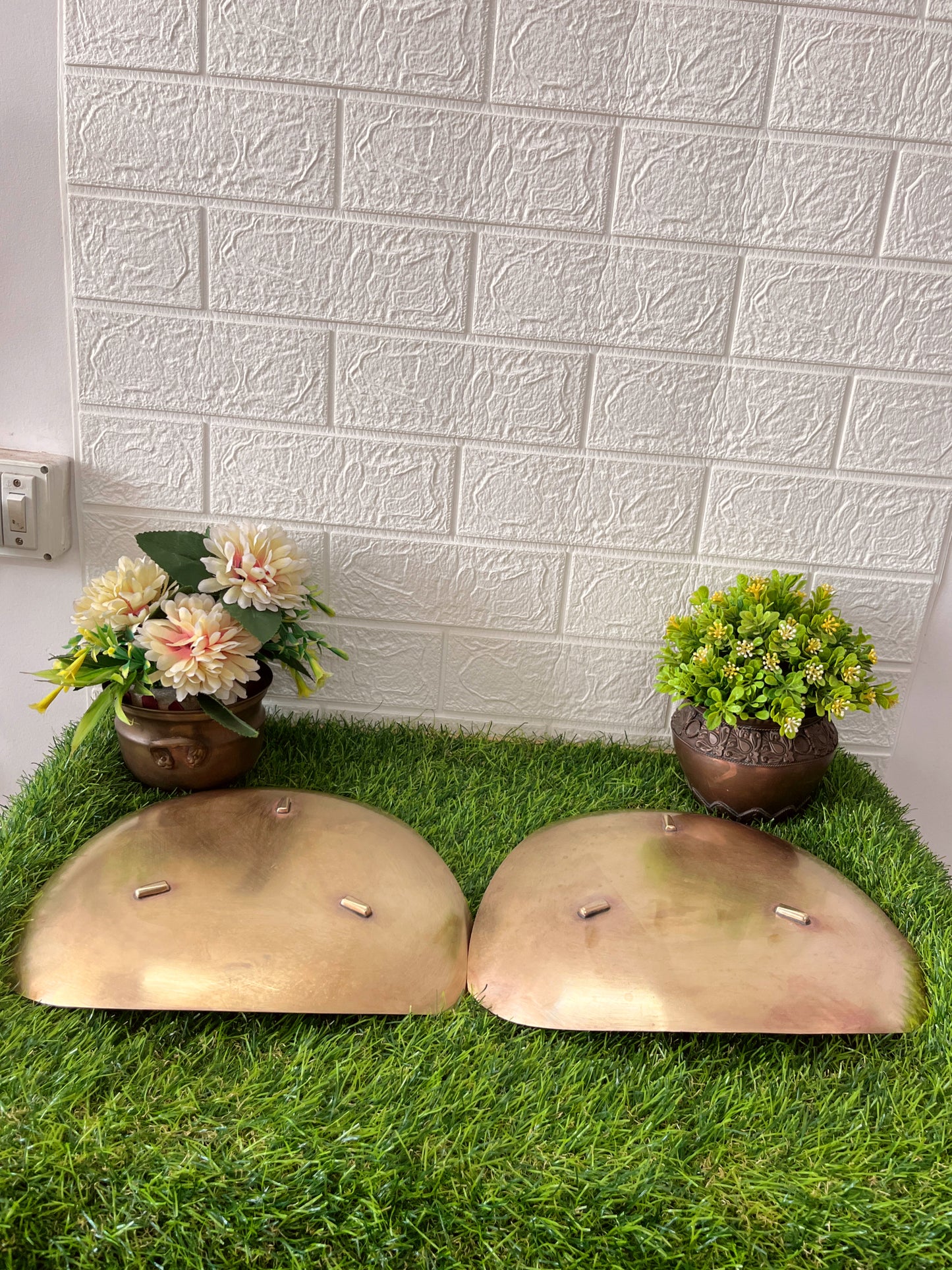 Brass Trays In Pair - Antique Serving Item