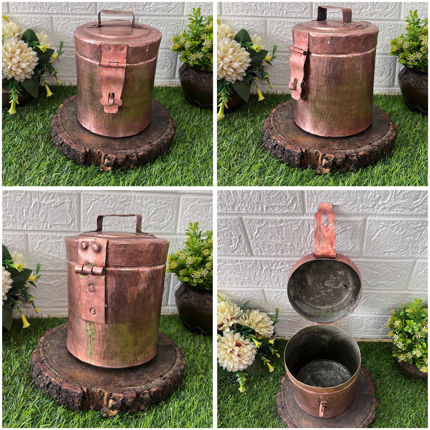 Copper Storage Box With Lock - Antique Rare Handmade Kaddi Dabba