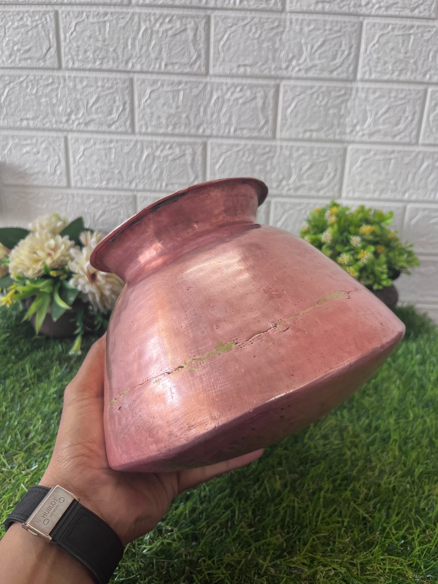 Copper Cooking Bowl With Lid   - Antique Cookware