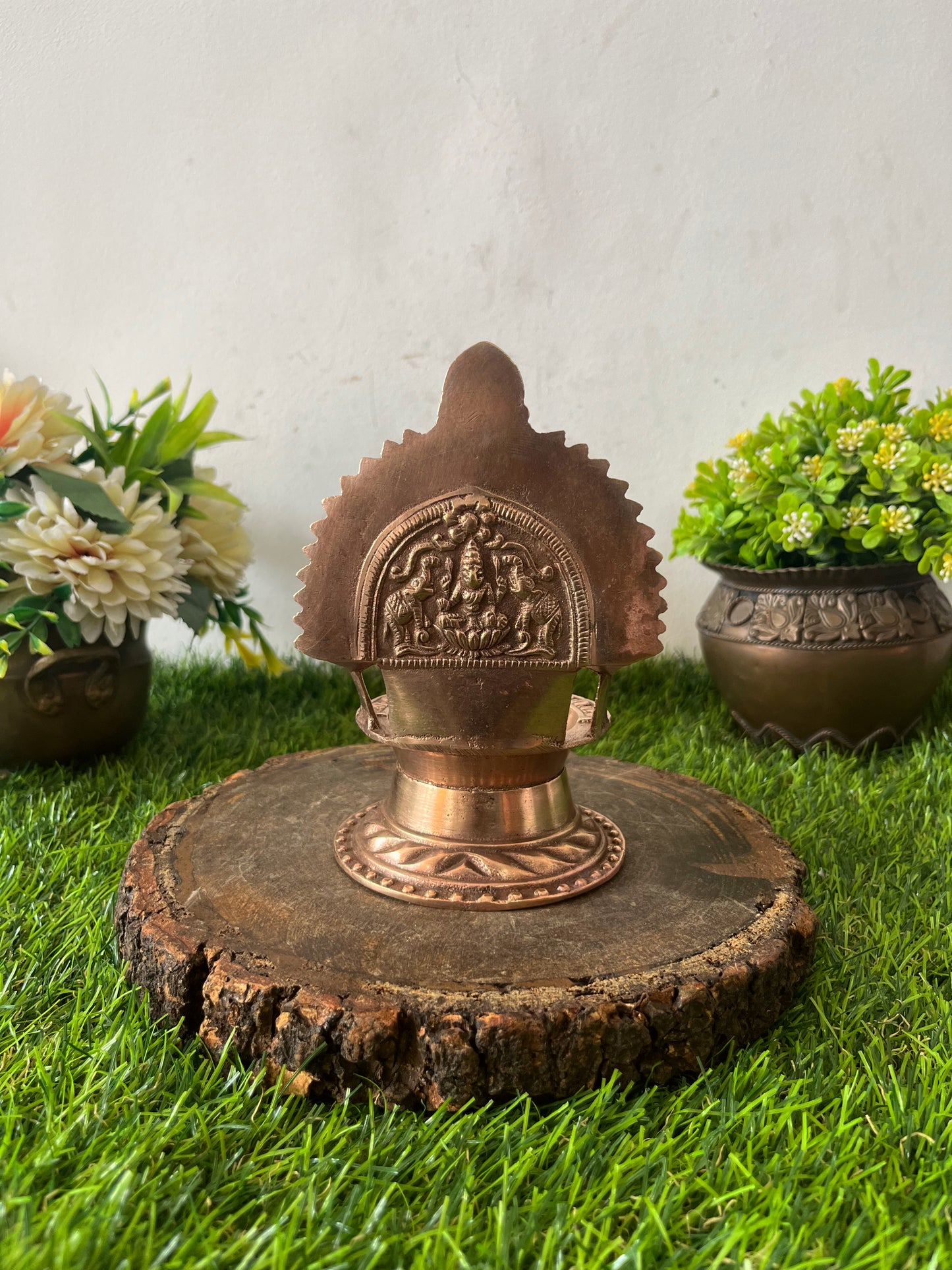 Brass Engraved Diya - Antique Oil Lamp