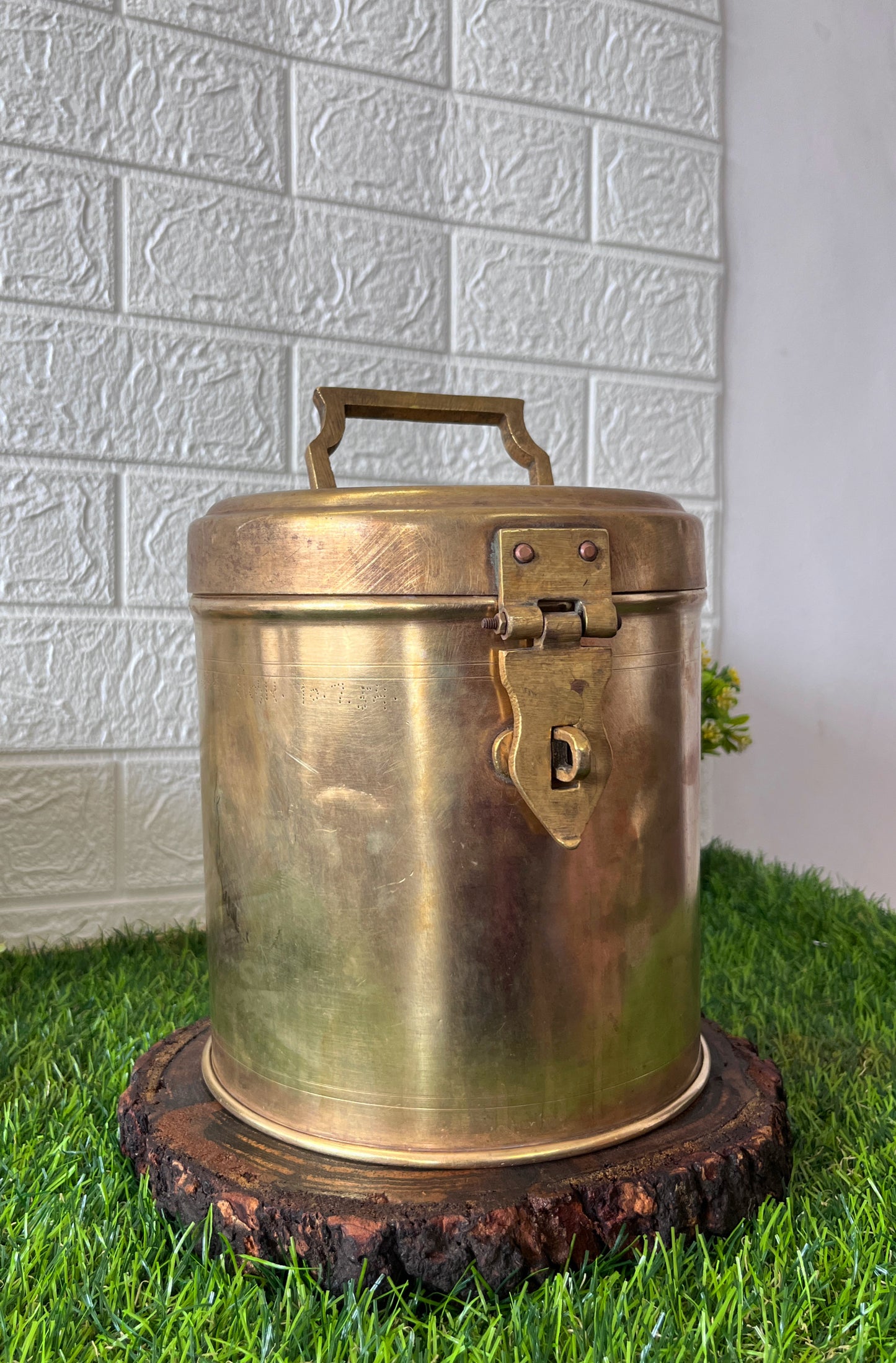 Antique Brass Storage Box With Lock