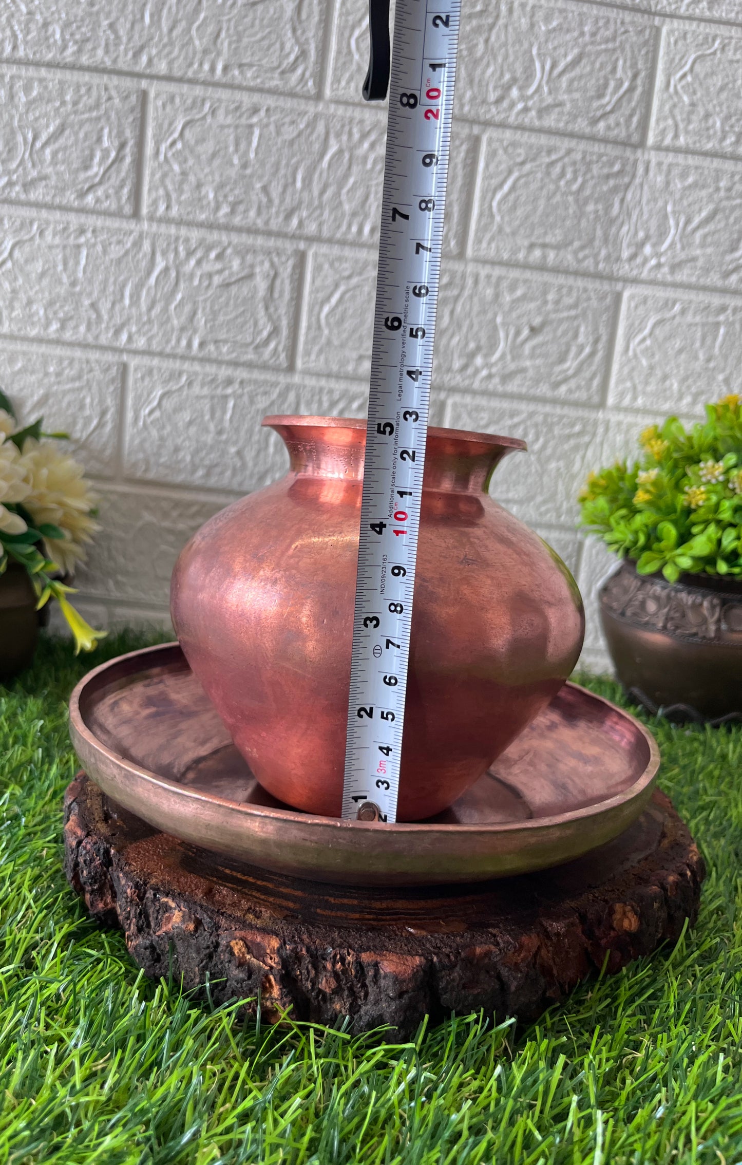 Antique Copper Kalash With Plate