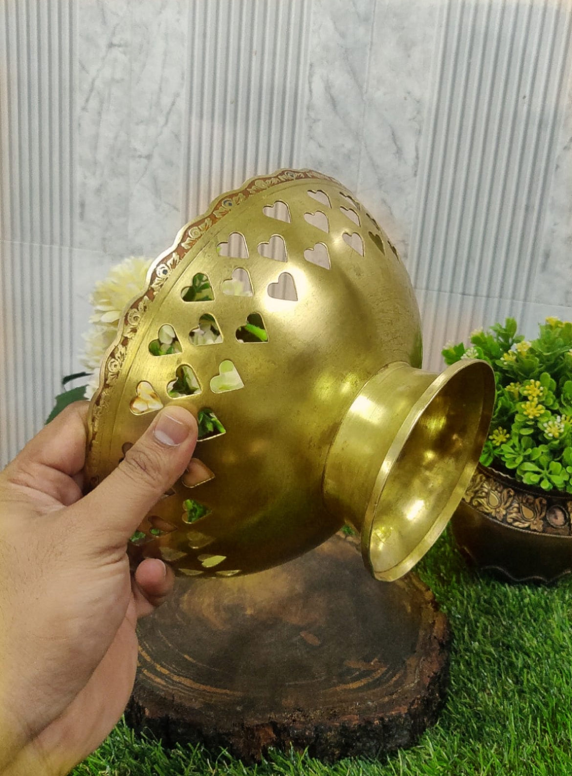 Vintage Brass Fruit Bowl.