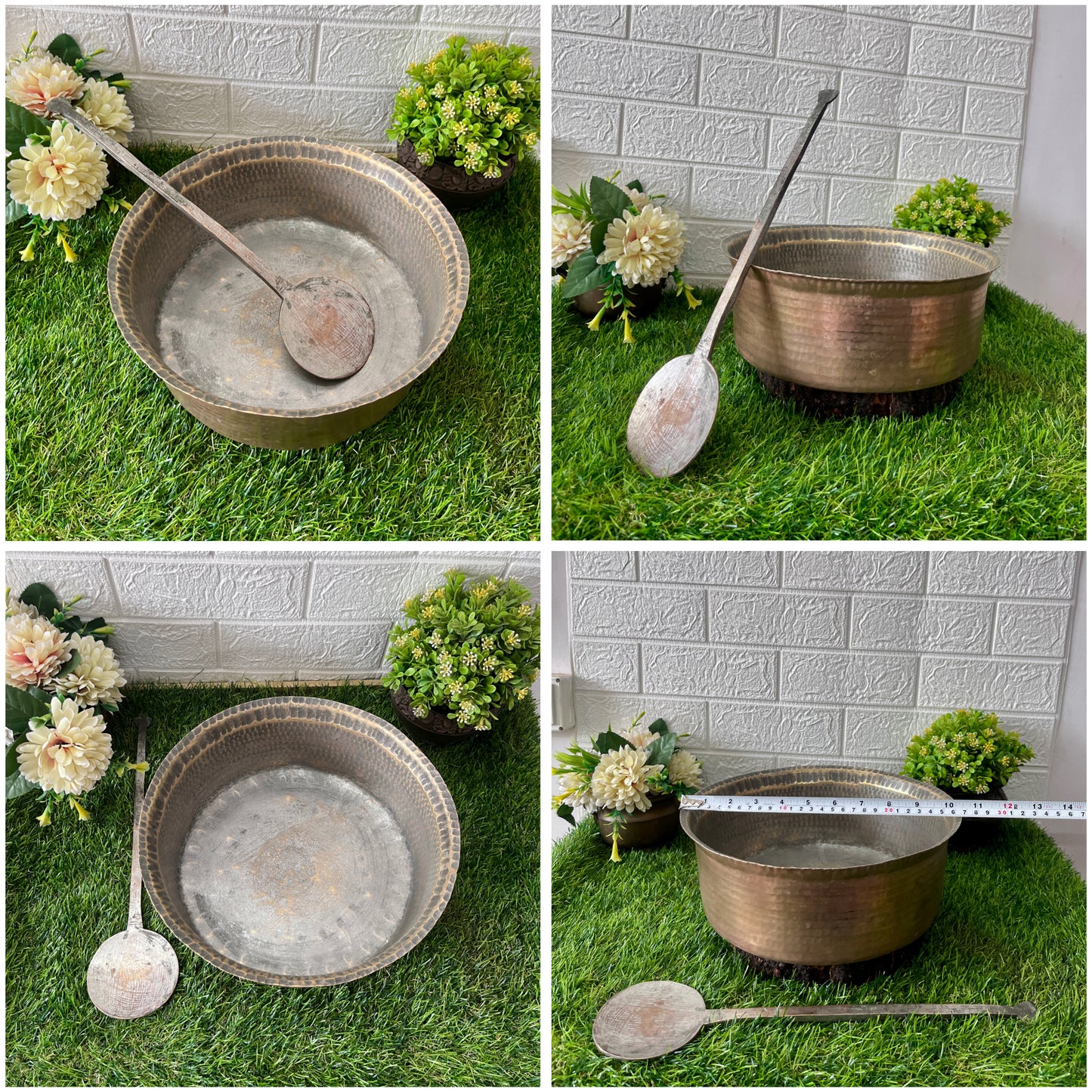 Brass Cooking Bowl & Ladle by Bombay Antiques - Antique Langadi