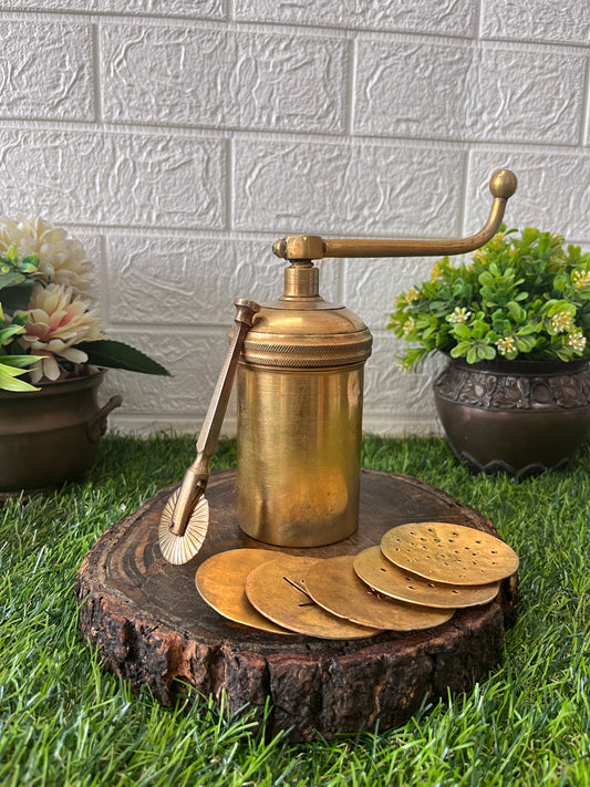 Brass Chakli Maker With Dough Cutter - Antique Item