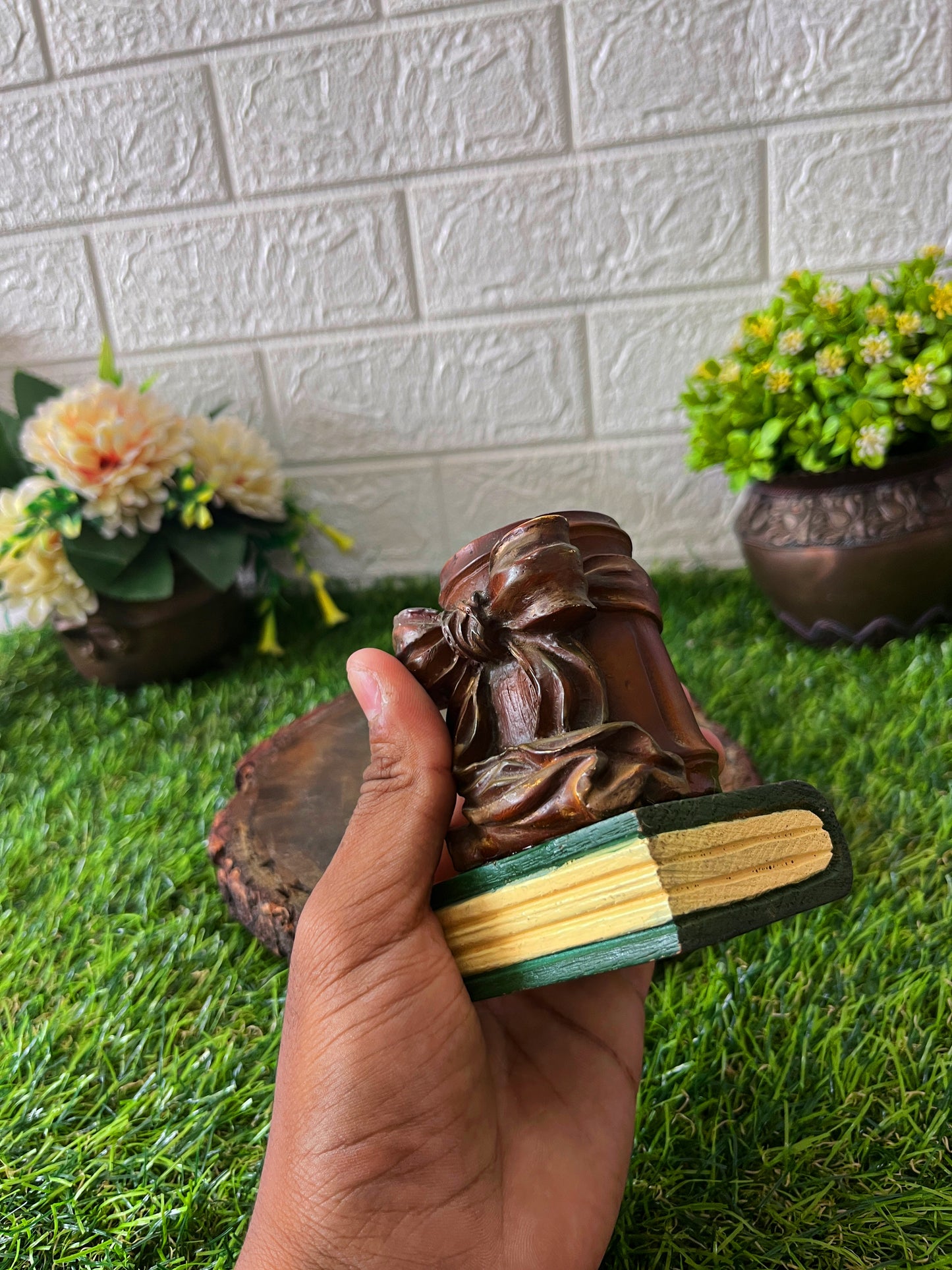 Wooden Book Weight - Antique Table Top