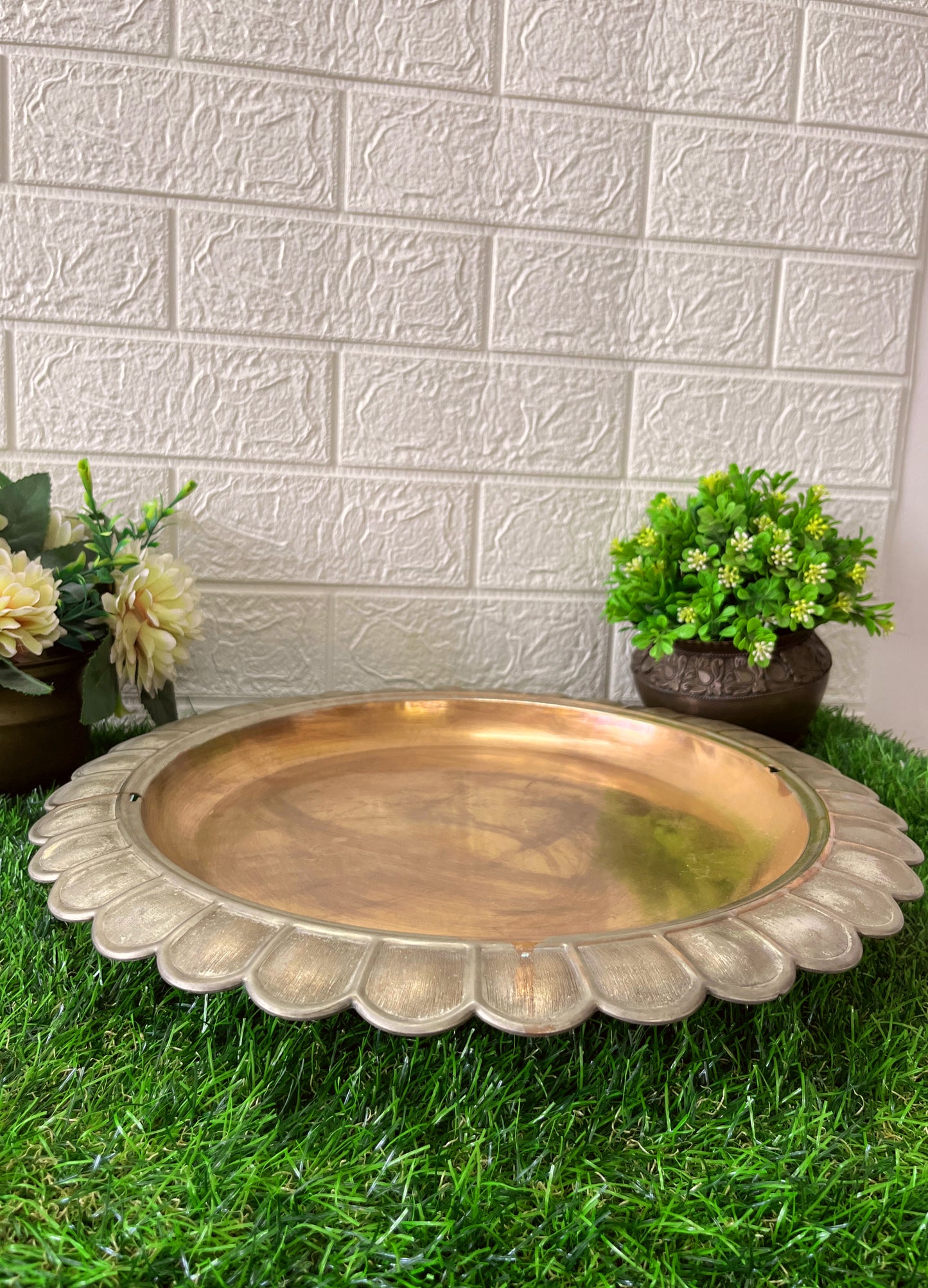 Brass Big Wall Hanging Plate - Antique Decor Items