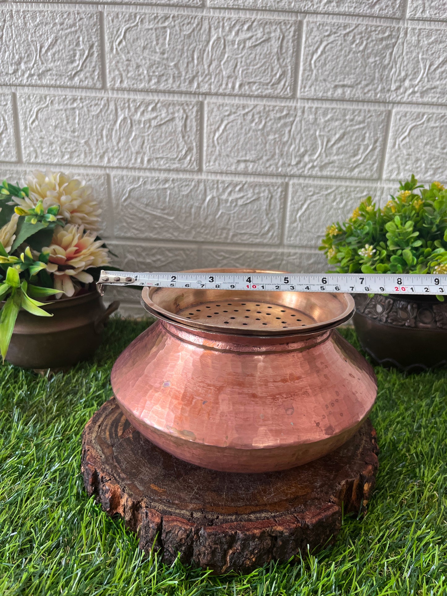 Copper Cooking Bowl With Brass Lid - Antique Cookware