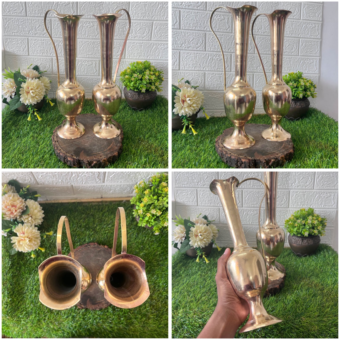 Brass Rare Jug Pair - Antique Item