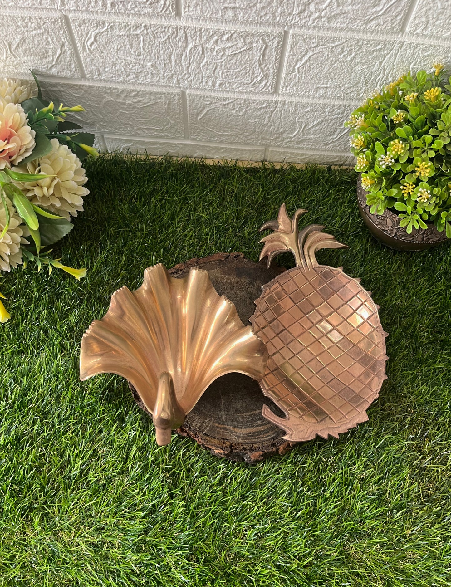 Brass Decorative Bowls In Pair by Bombay Antiques - Antique Decorative Bowls