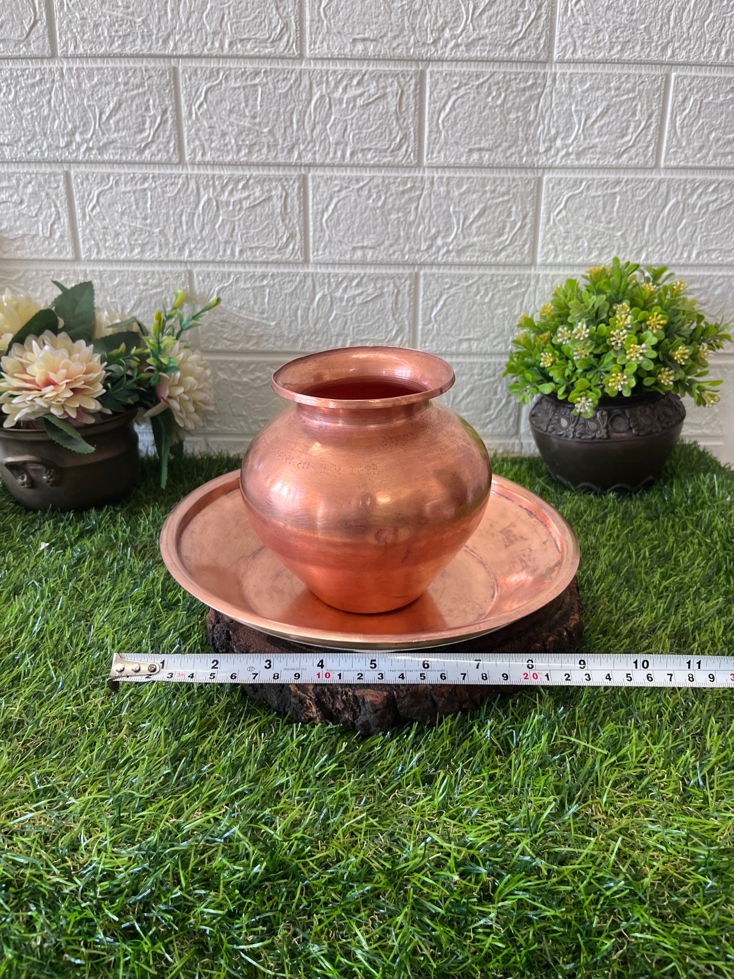 Copper Kalash With Plate - Antique Lota