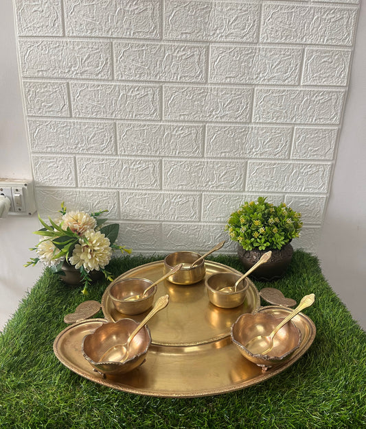 Brass Dessert Set by Bombay Antiques - Antique Trays and Bowls