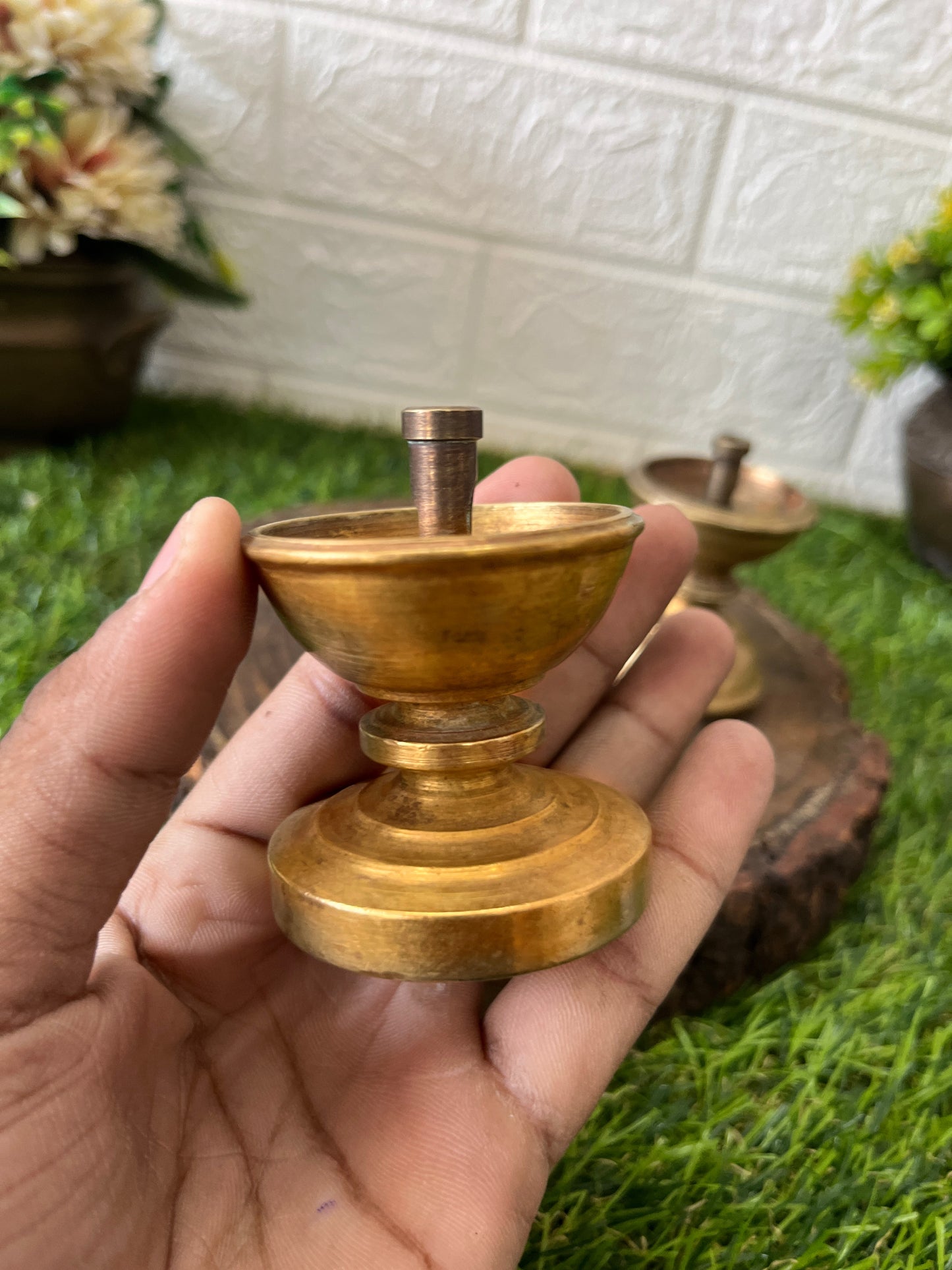 Brass Diya In Pair - Antique Oil Lamp