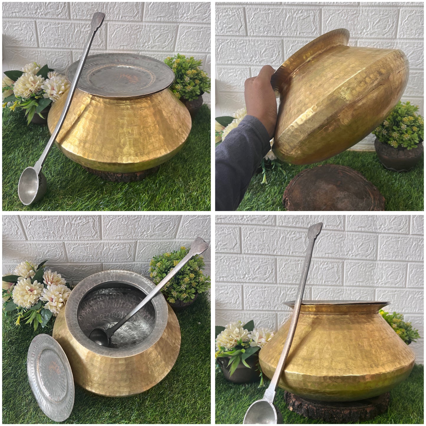 Brass Deg With Lid And Ladle - Antique Cookware