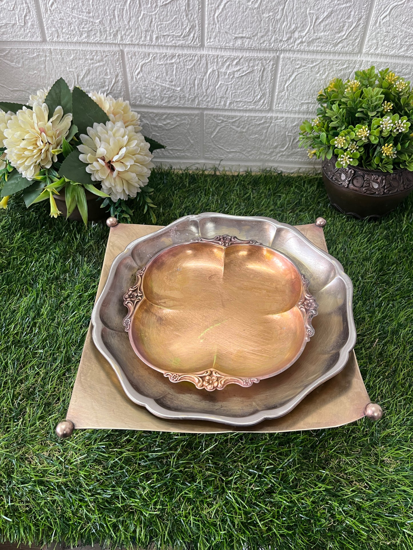 Brass Trays In Set - Antique Serving Item