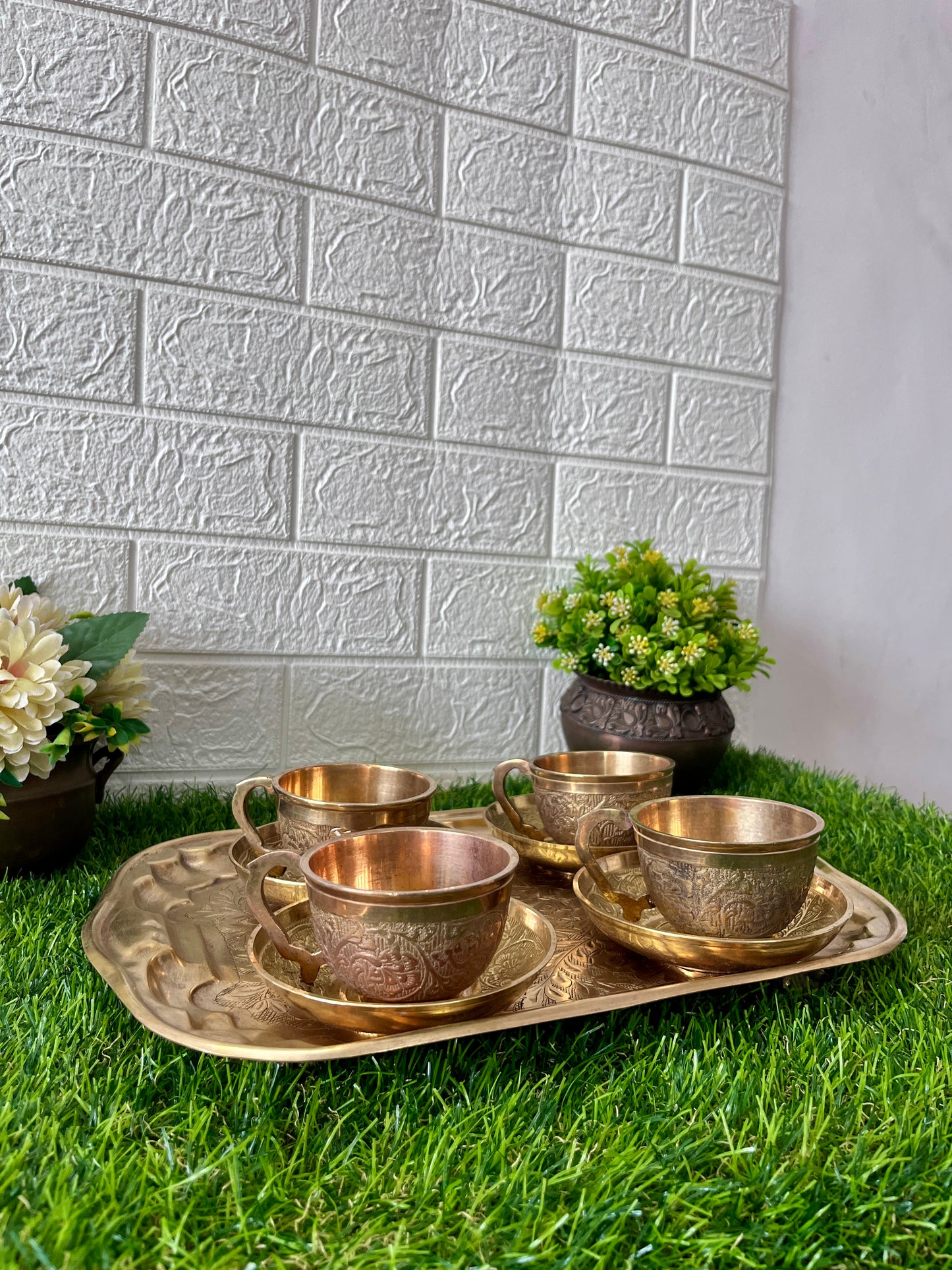 Antique Brass Tea Serving set