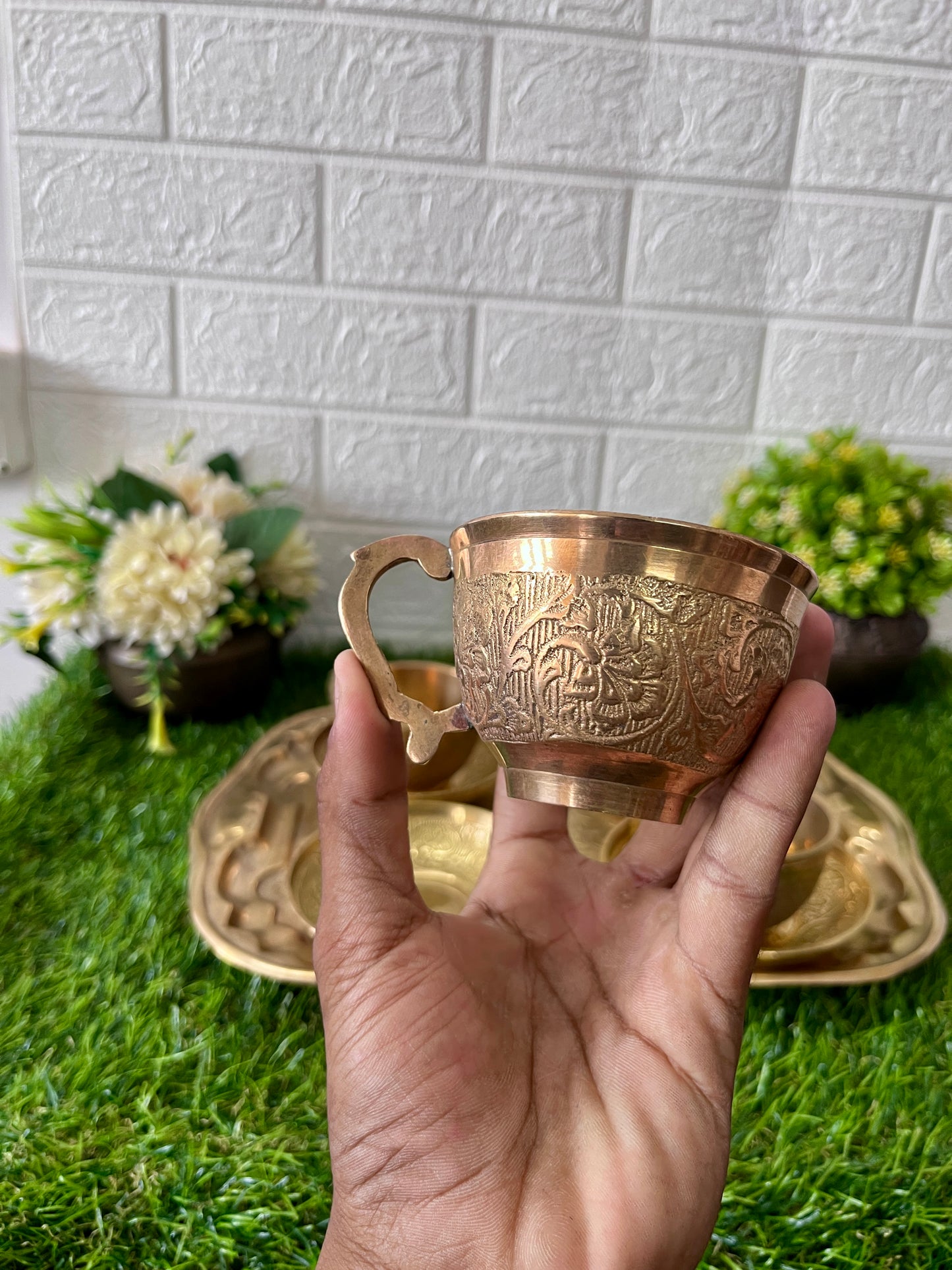 Antique Brass Tea Serving set