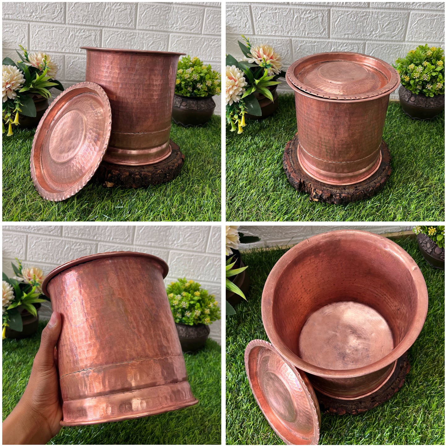 Copper Small Water Tank With Lid - Antique Storage Item