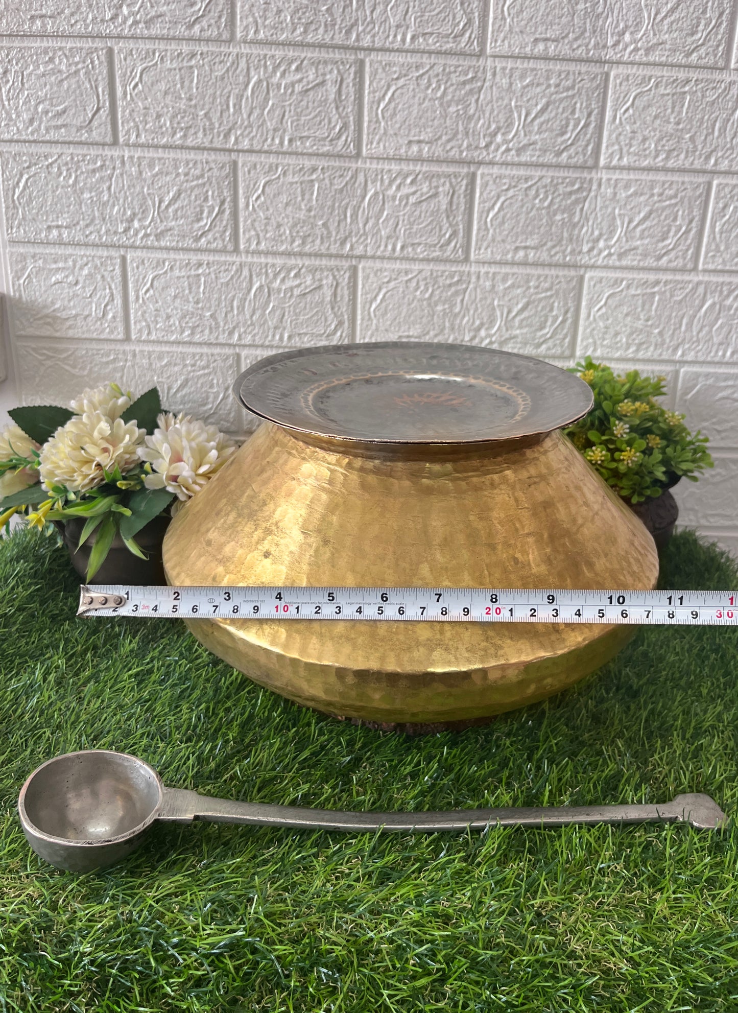 Brass Deg With Lid And Ladle - Antique Cookware