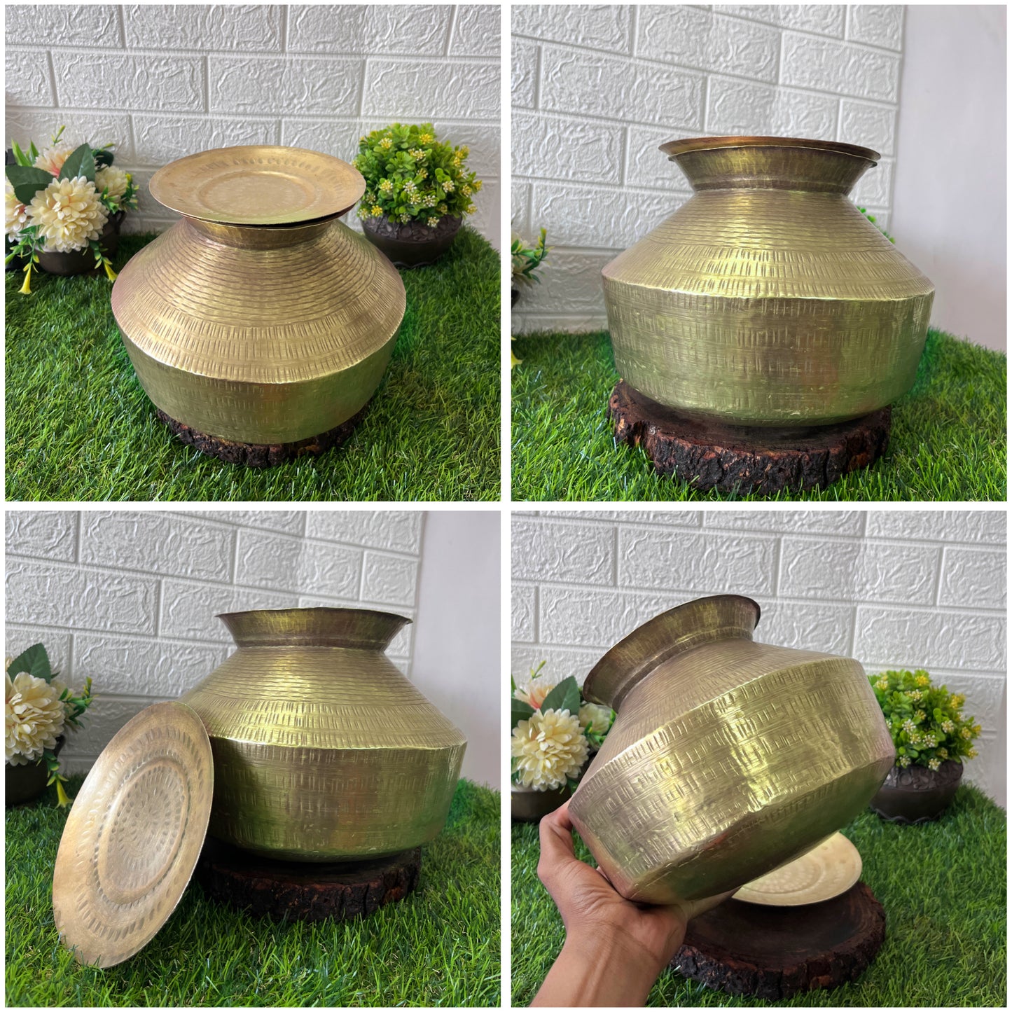 Brass Cooking Pot - Antique Brass Cooking Bowl With Lid