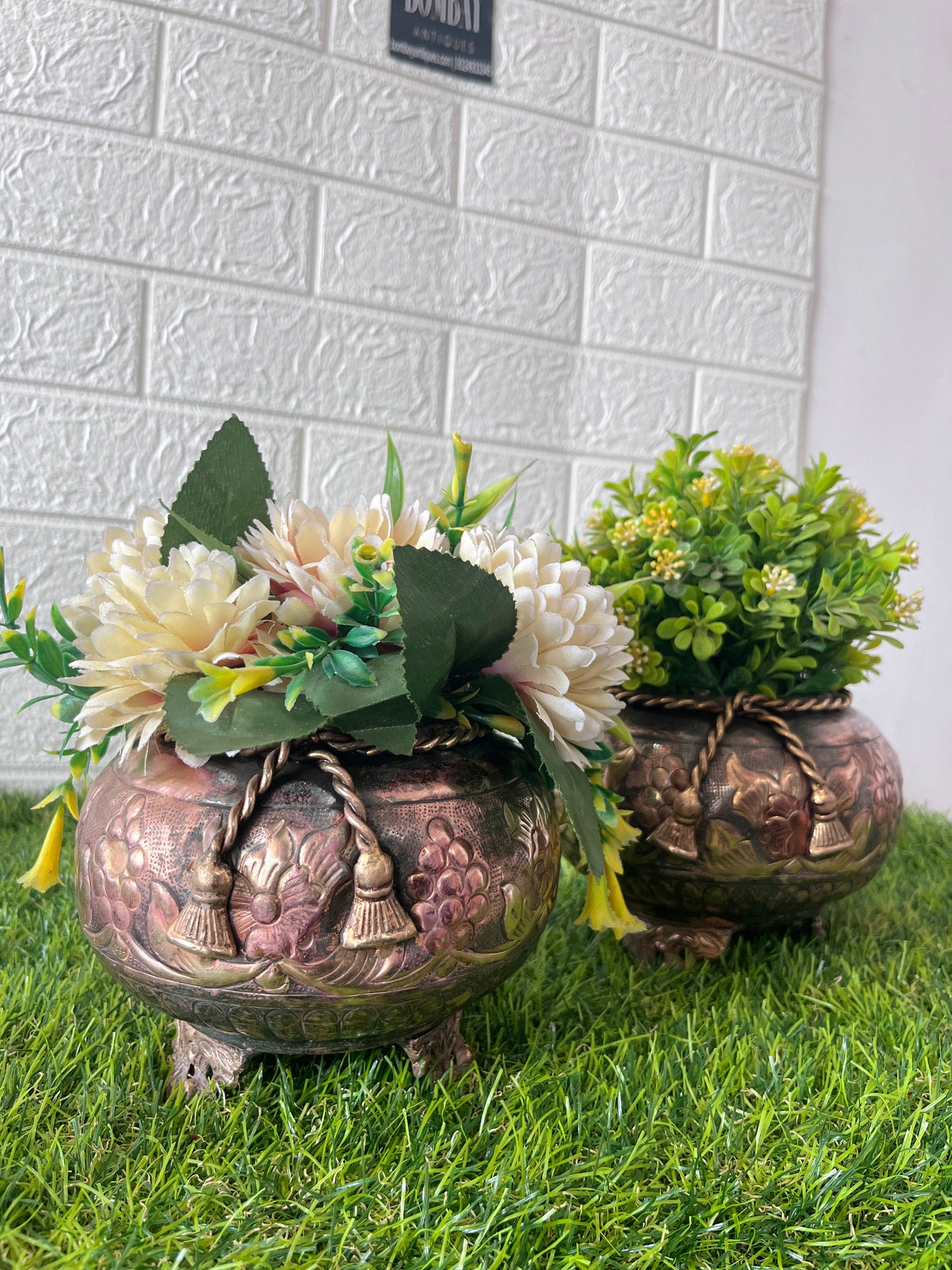 Brass Flower Pot In Pair - Antique Phooladaan In Pair 🔥