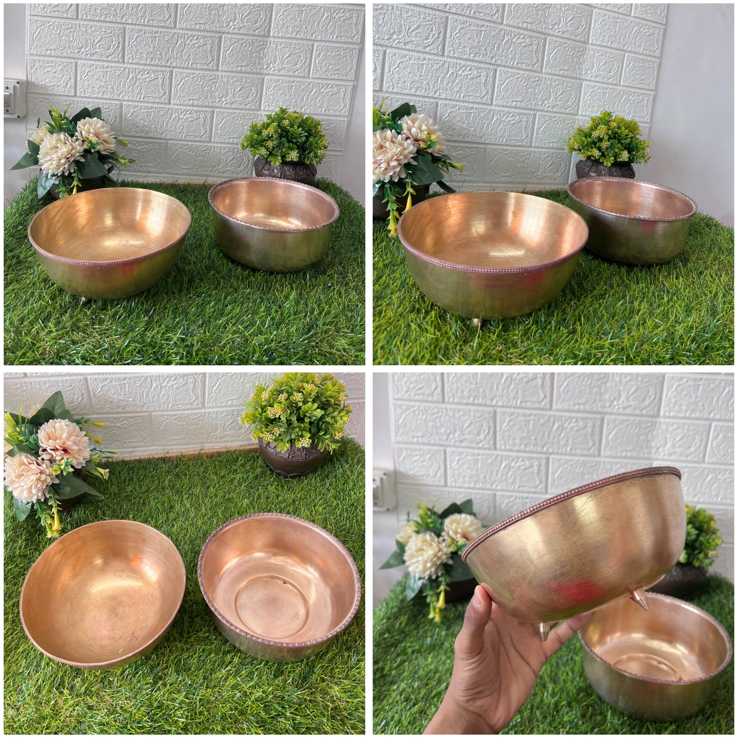 Brass Bowls In Pair - Antique Serving Items