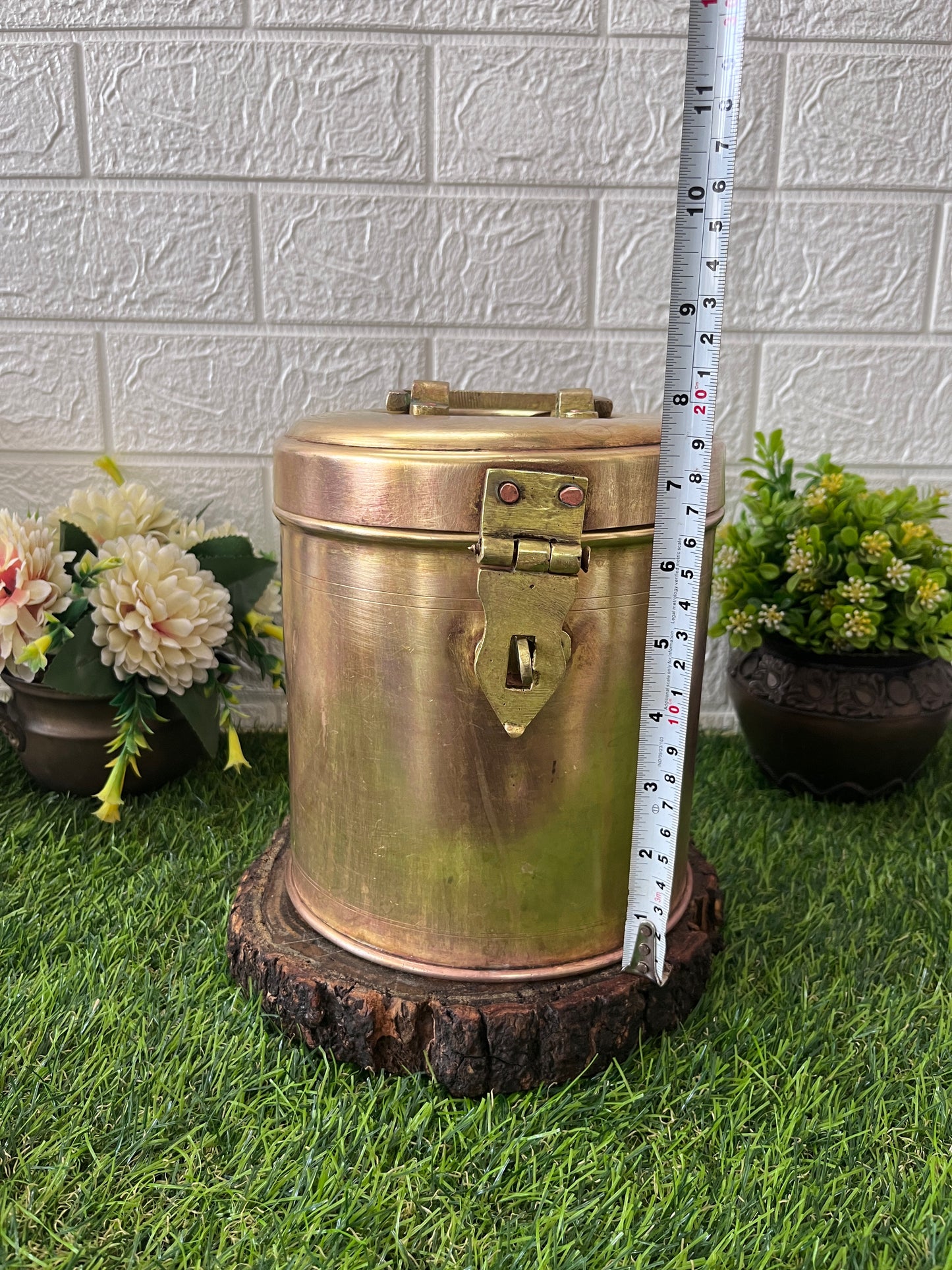 Brass Storage Box With Lock - Antique Kaddi Dabba