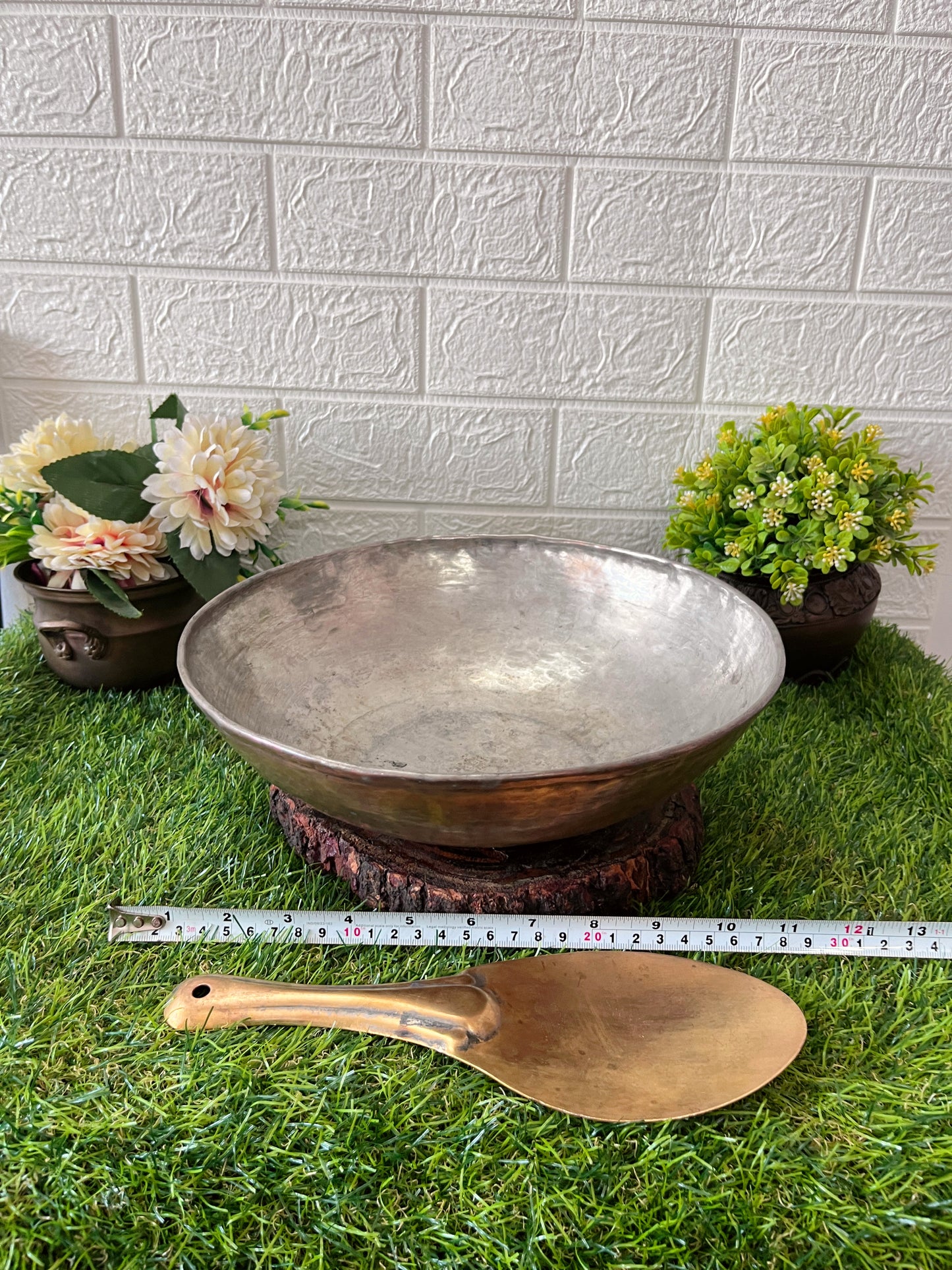 Brass Kadai With Spoon - Antique Cooking Bowl