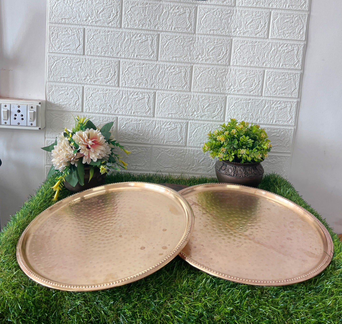 Brass Plates - Antique Big Thali in Pair