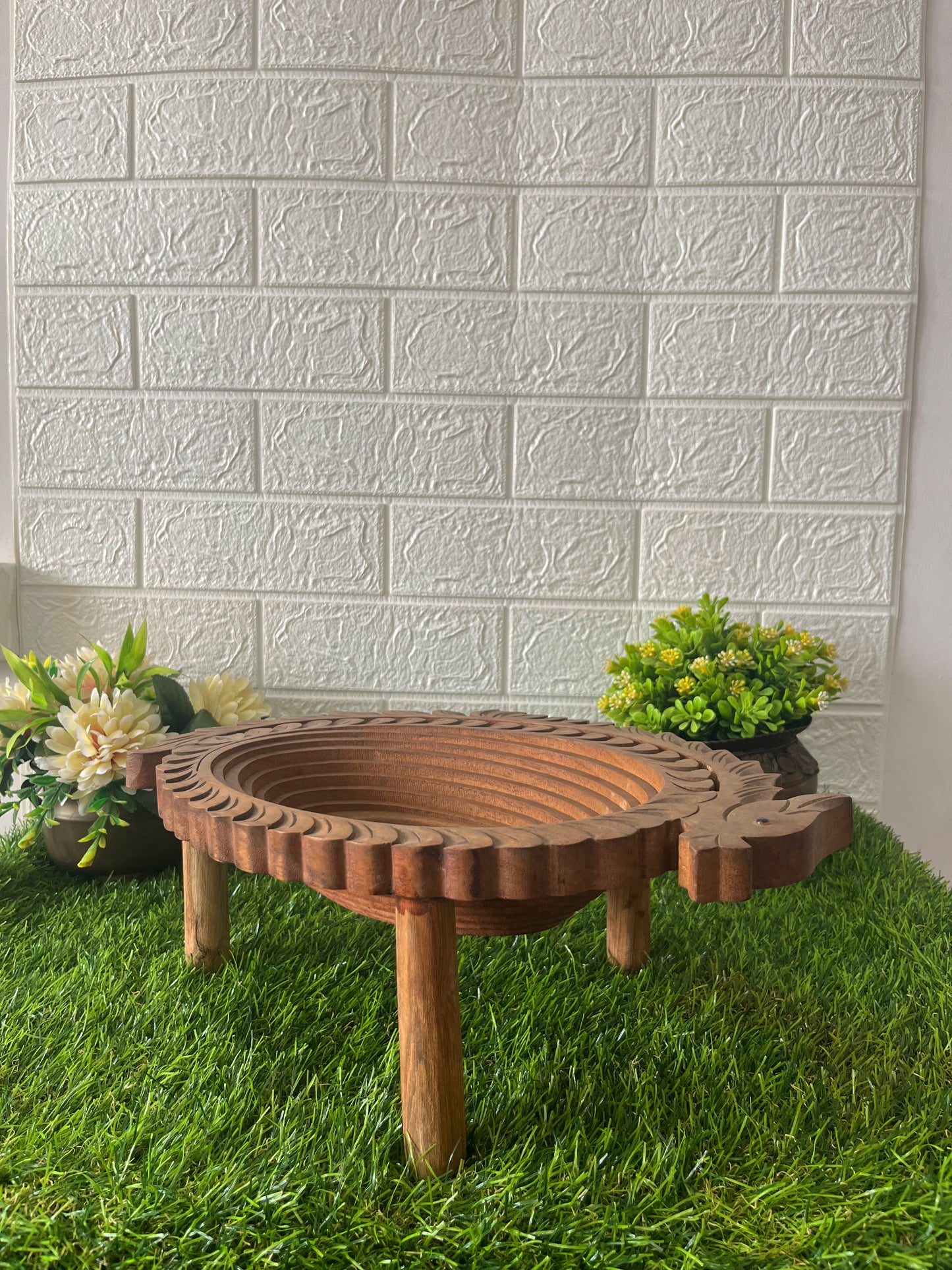 Antique Wooden Fruit Bowl