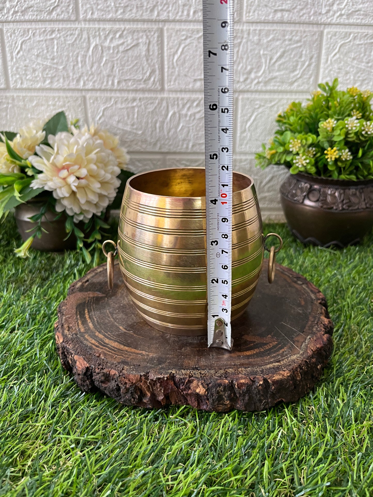 Small Brass Flower Bowl- Antique Decor Item