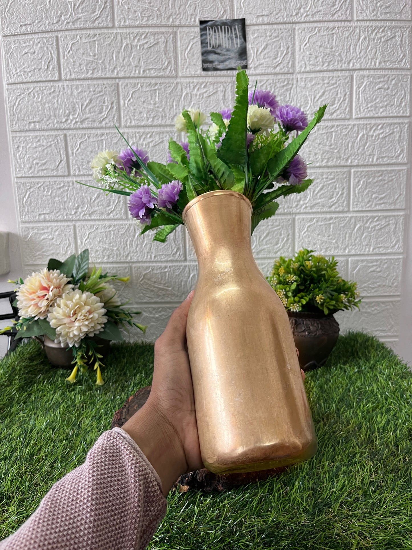 Brass Flower Vase - Antique Phooldaan