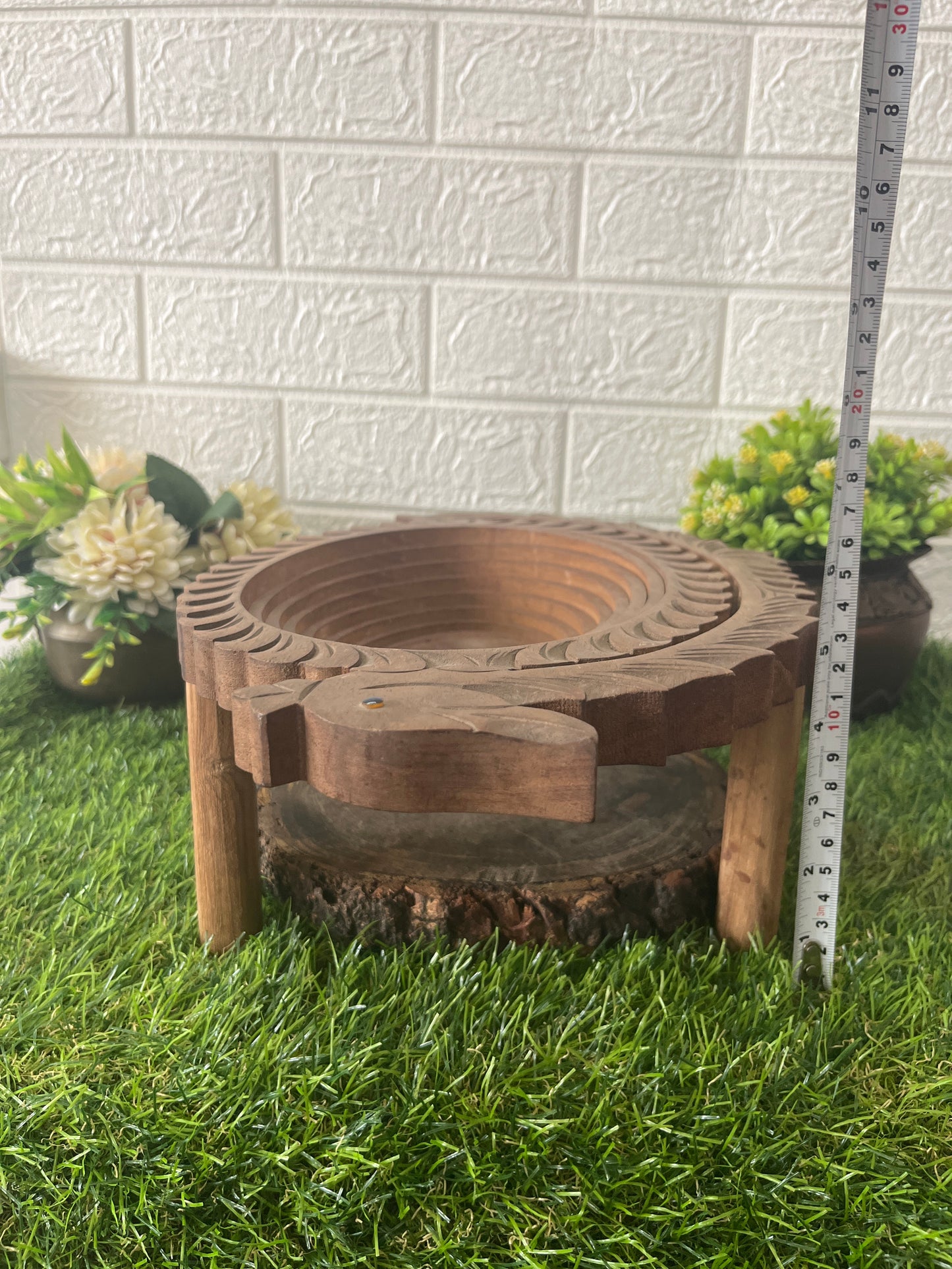 Antique Wooden Fruit Bowl