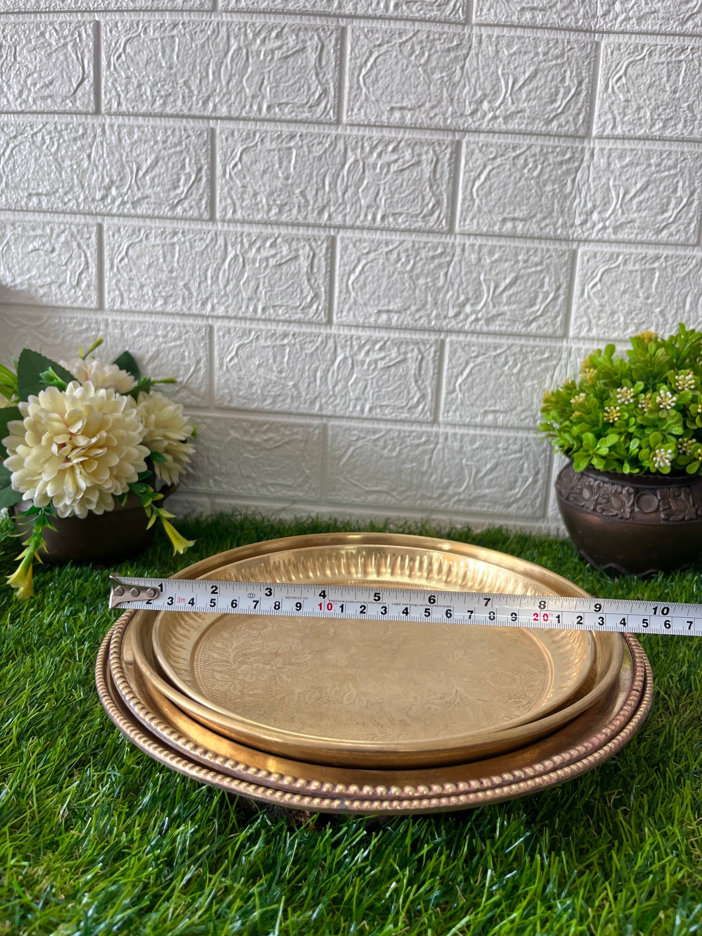 Brass Dinner Plates - Antique Thali