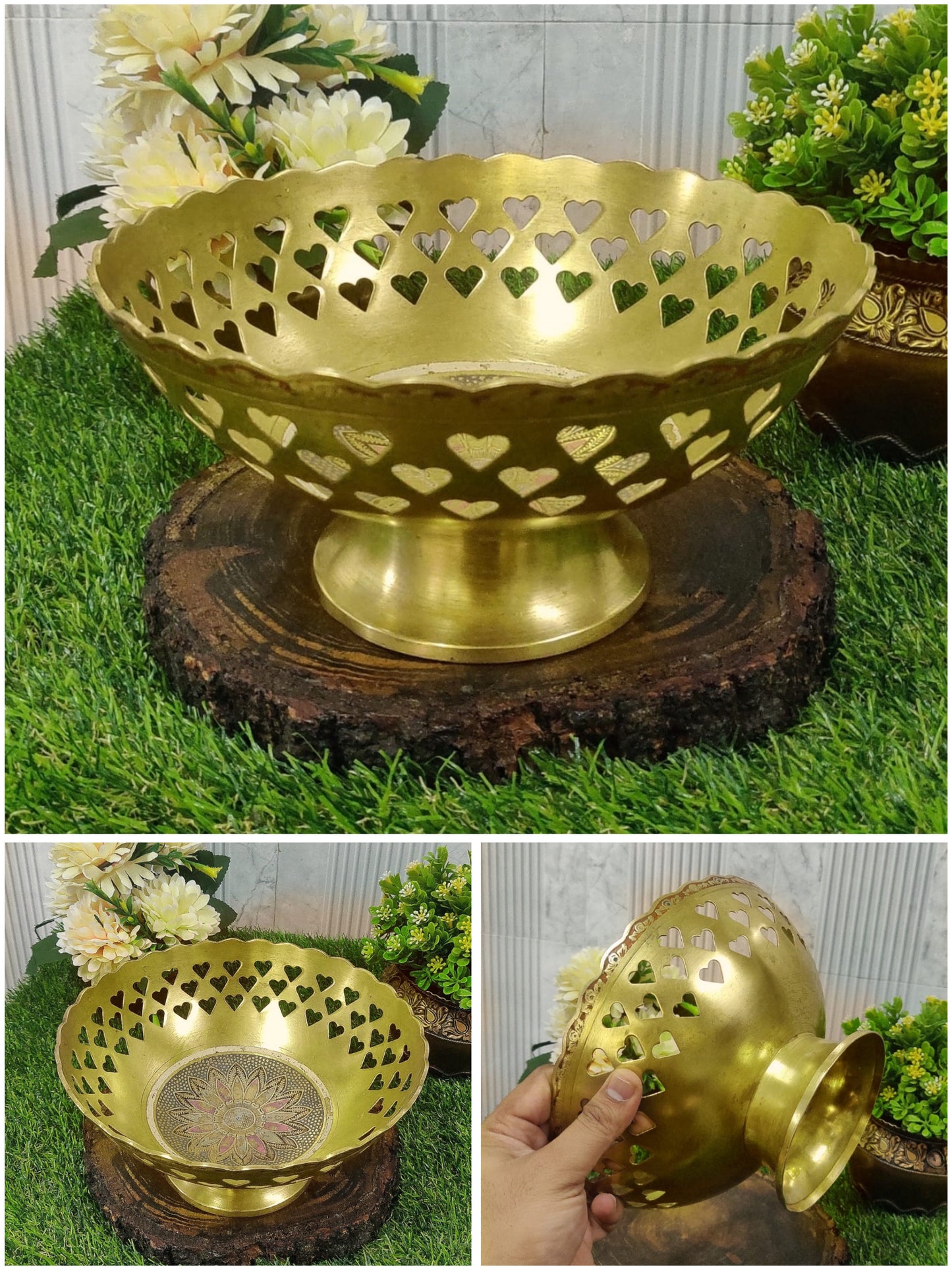 Vintage Brass Fruit Bowl.